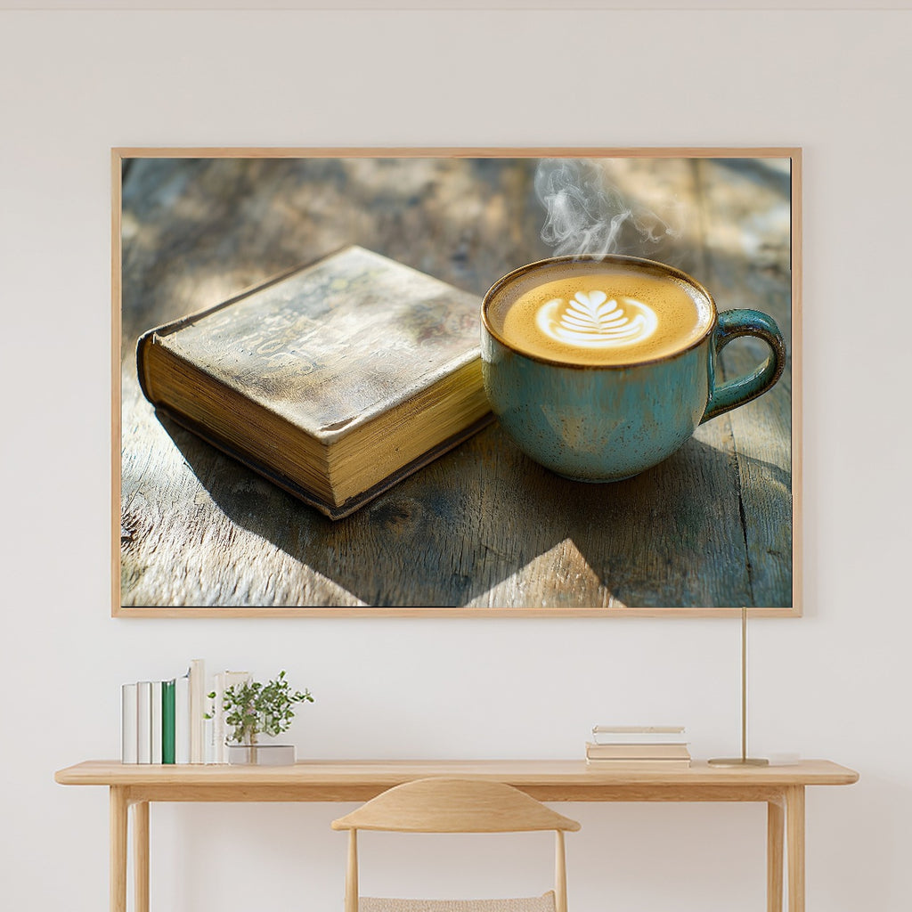 Cozy Coffee Cup Still Life Warm — Dreamy Timeless Wall Art, Warm Living Room Decor, Stretched Canvas, Ready to Hang — coffee-cup-still-life-warm-canvas-print.jpg