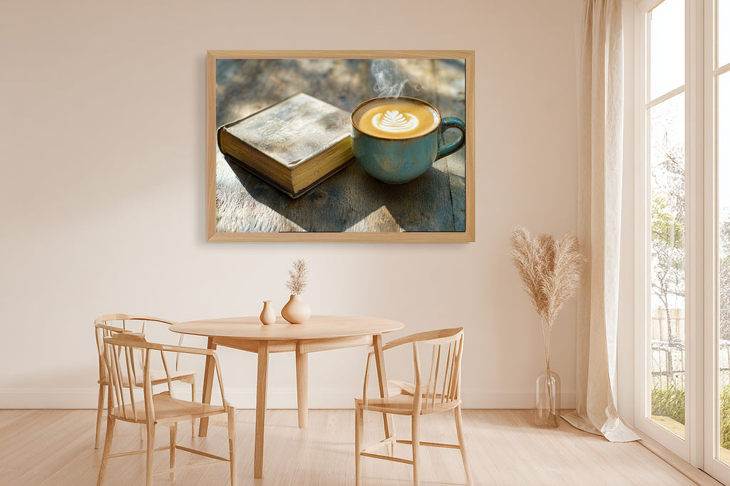 Cozy Coffee Cup Still Life Warm — Dreamy Timeless Wall Art, Warm Living Room Decor, Stretched Canvas, Ready to Hang — coffee-cup-still-life-warm-dining-room-wall-art.jpg