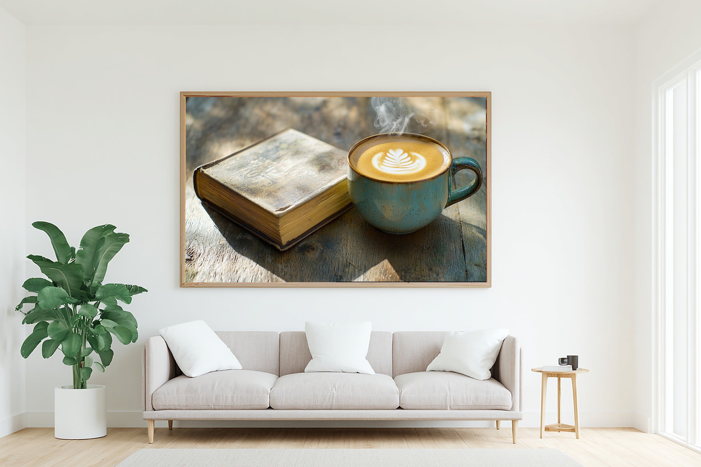 Cozy Coffee Cup Still Life Warm — Dreamy Timeless Wall Art, Warm Living Room Decor, Stretched Canvas, Ready to Hang — coffee-cup-still-life-warm-living-room-wall-art.jpg