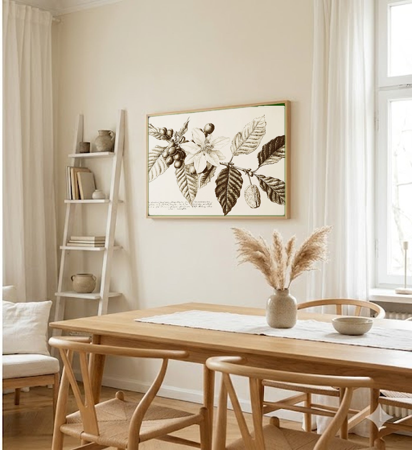 Coffee Plant Canvas Wall Art | Botanical Stages Print, Vintage Cafe Decor, Stretched Canvas — coffee-plant-stages-botanical-dining-room-wall-art.jpg