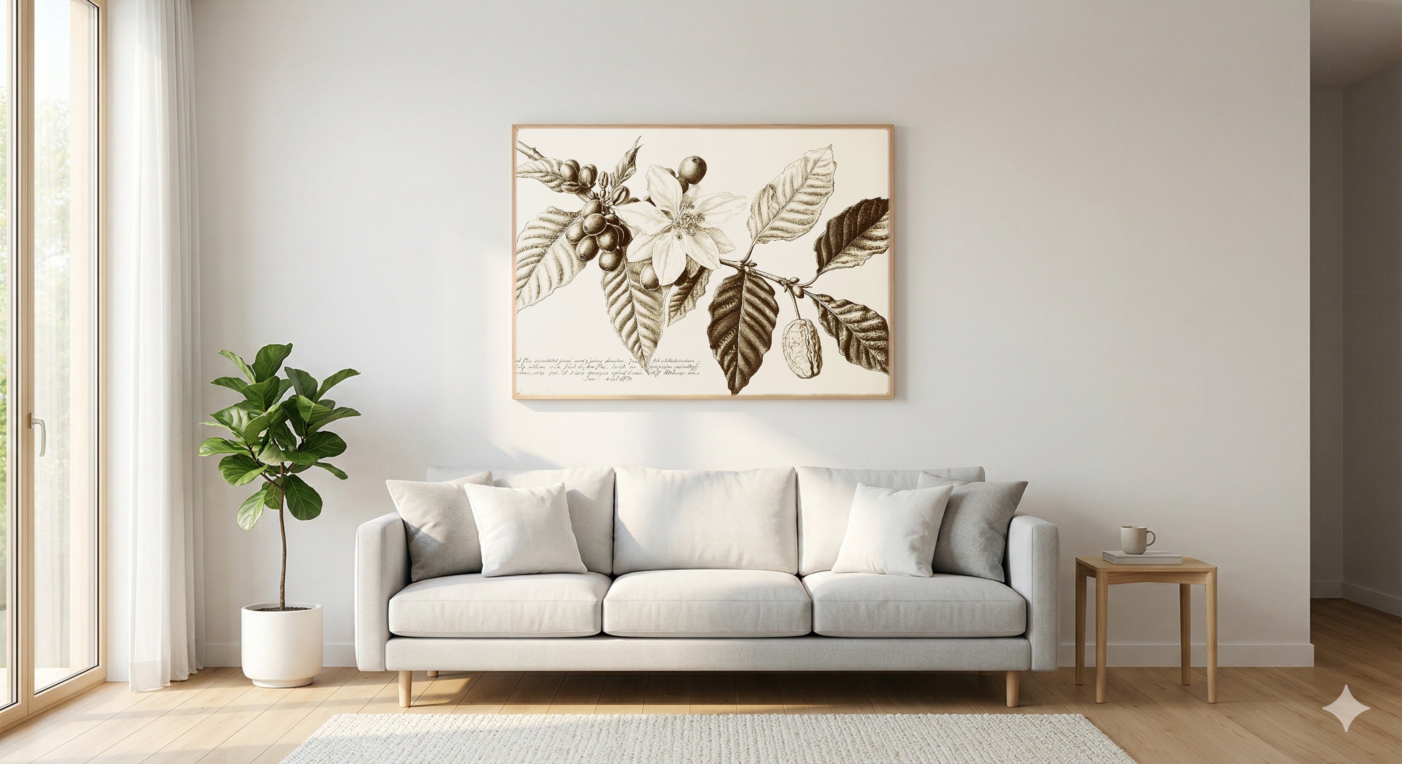 Coffee Plant Canvas Wall Art | Botanical Stages Print, Vintage Cafe Decor, Stretched Canvas — coffee-plant-stages-botanical-living-room-wall-art.jpg
