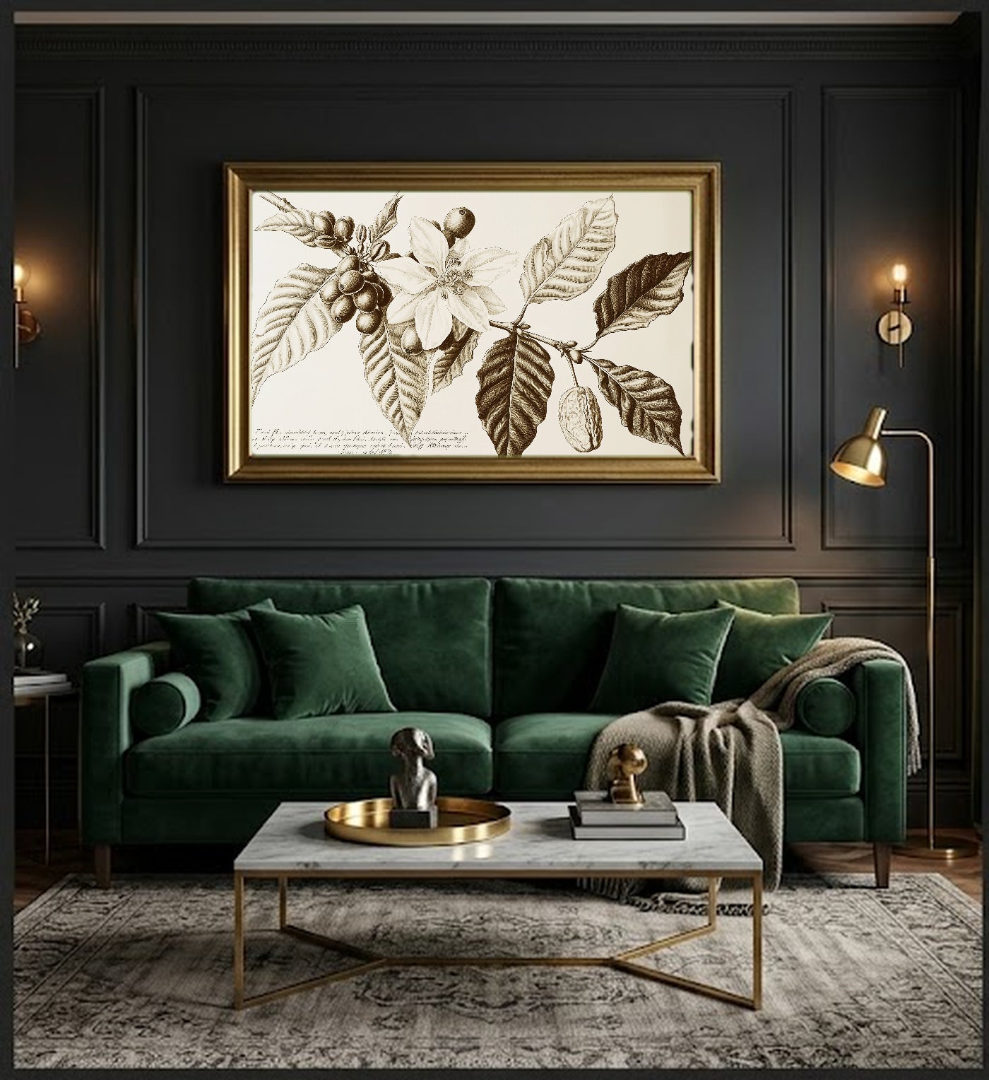 Coffee Plant Canvas Wall Art | Botanical Stages Print, Vintage Cafe Decor, Stretched Canvas — coffee-plant-stages-botanical-office-wall-art.jpg