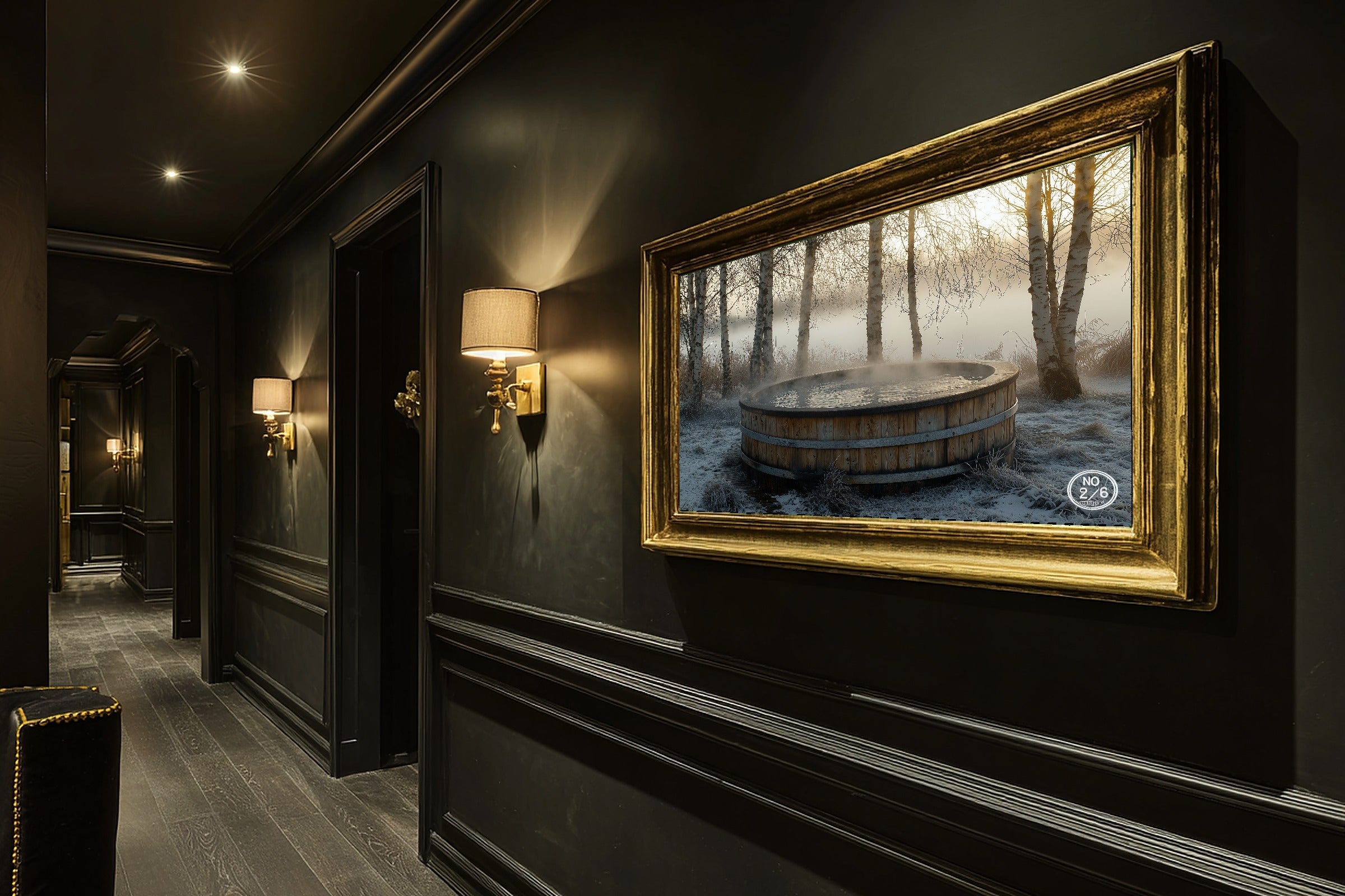 Hand-picked Cold Plunge Ritual Moody Giclée Print — Cozy Dreamy Timeless for the Living Room, Ready-to-Hang Art Lover in Your Life Gift — cold-plunge-ritual-moody-hallway-wall-art.jpg