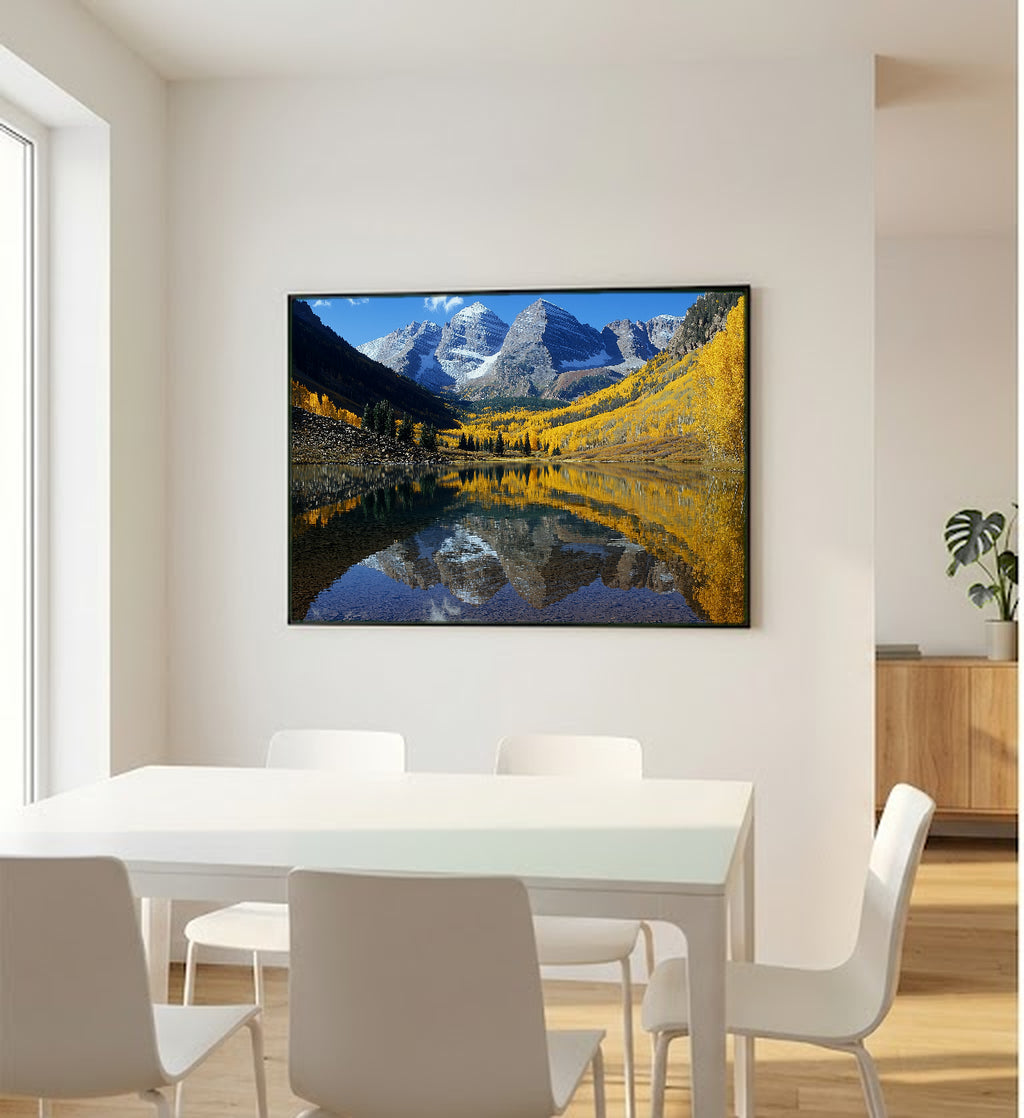 Maroon Bells Canvas Wall Art | Colorado Aspen Print, Fall Aspens, Mountain Decor, Stretched Canvas — colorado-maroon-bells-bedroom-wall-art.jpg
