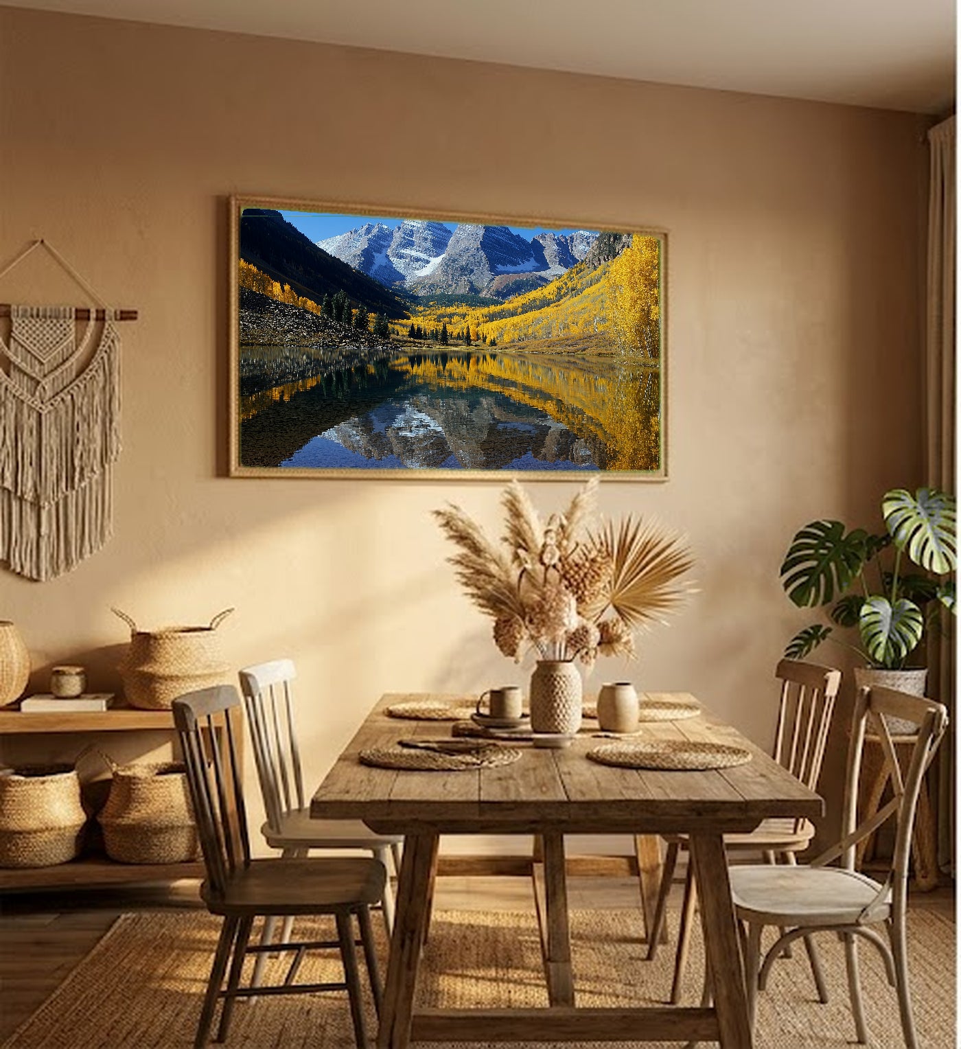 Maroon Bells Canvas Wall Art | Colorado Aspen Print, Fall Aspens, Mountain Decor, Stretched Canvas — colorado-maroon-bells-hallway-wall-art.jpg