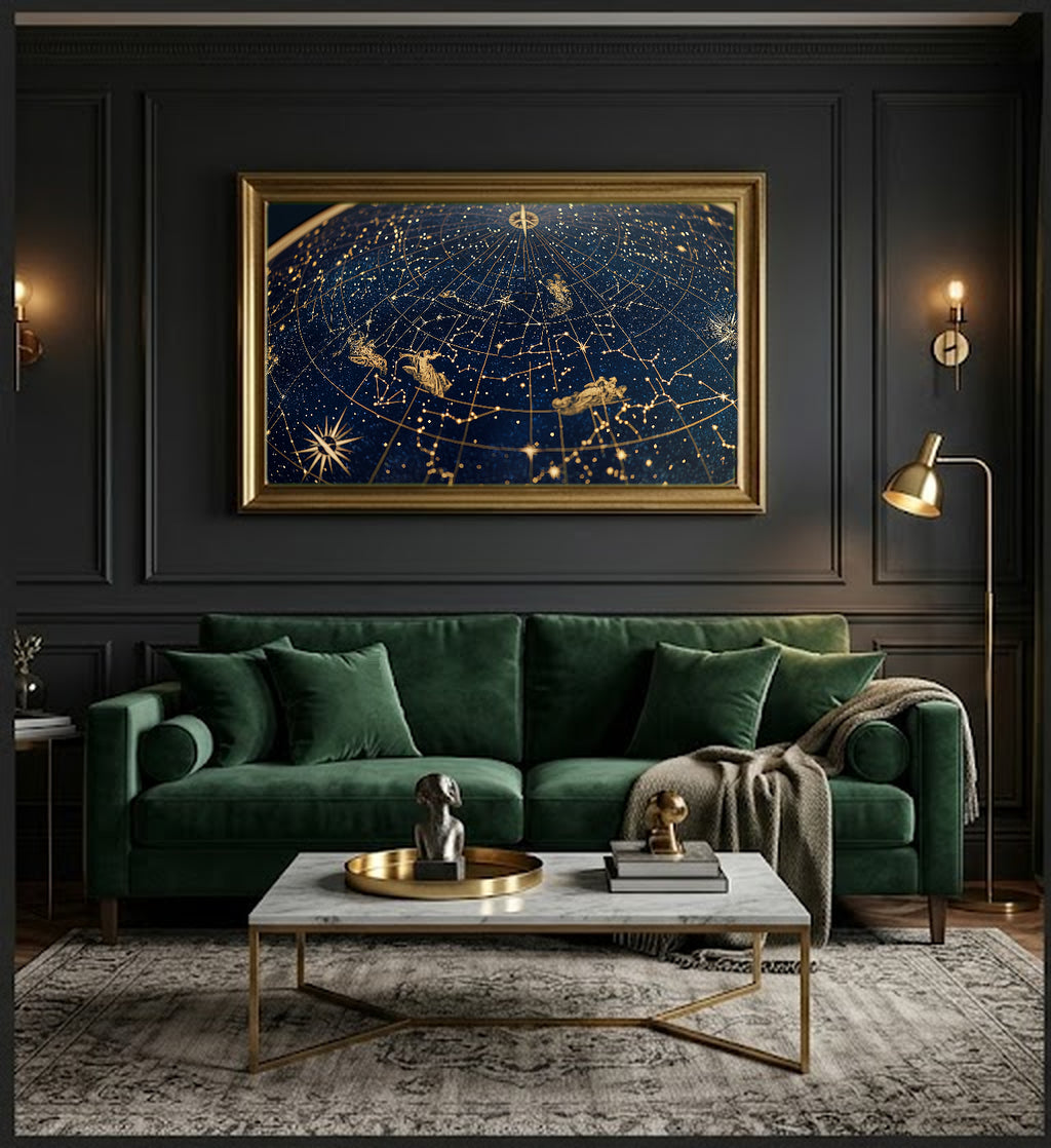 Constellation Canvas Wall Art | Night Sky Dome Print, Celestial Decor, Stretched Canvas — constellation-sky-dome-office-wall-art.jpg