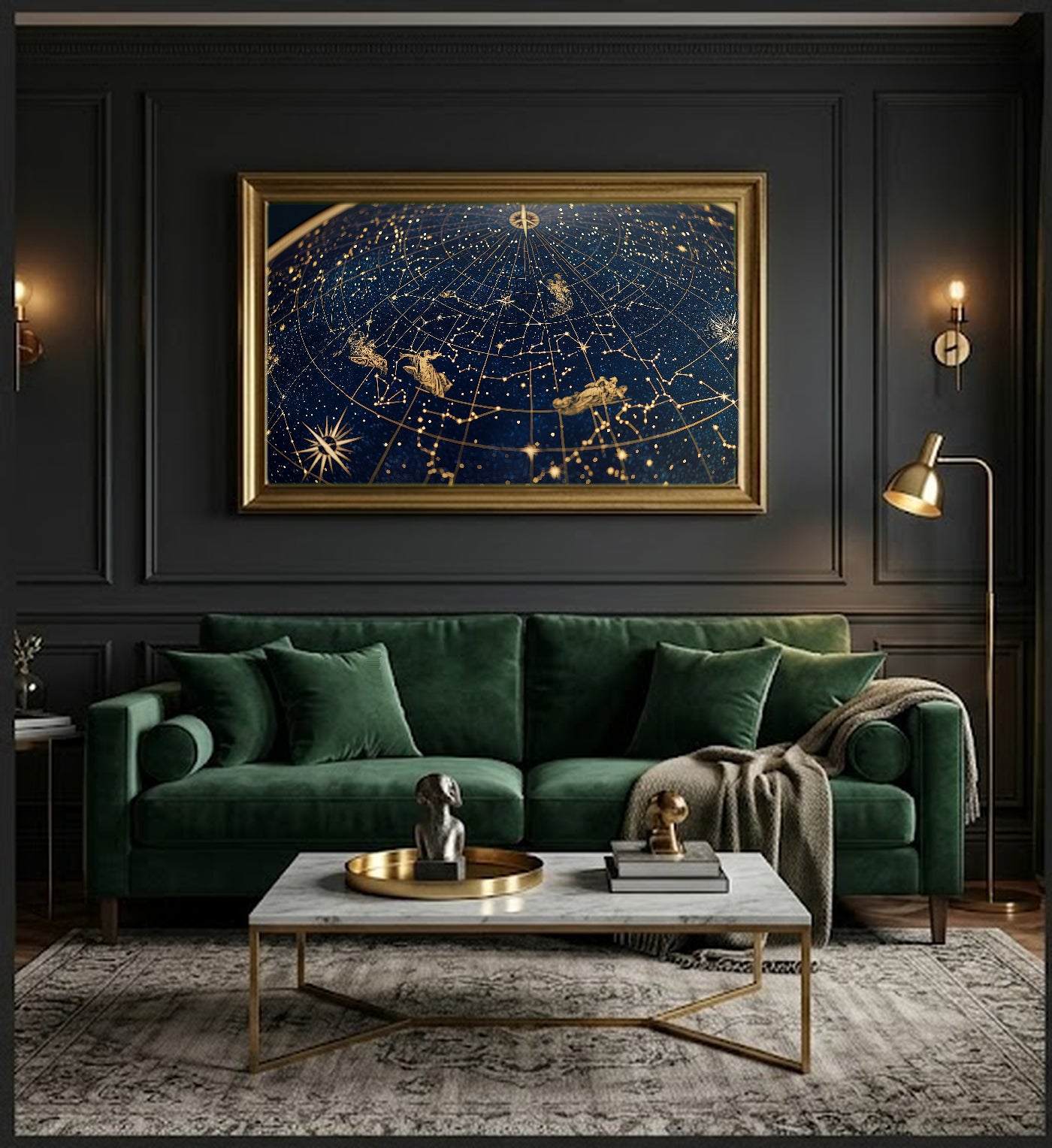 Constellation Canvas Wall Art | Night Sky Dome Print, Celestial Decor, Stretched Canvas — constellation-sky-dome-office-wall-art.jpg