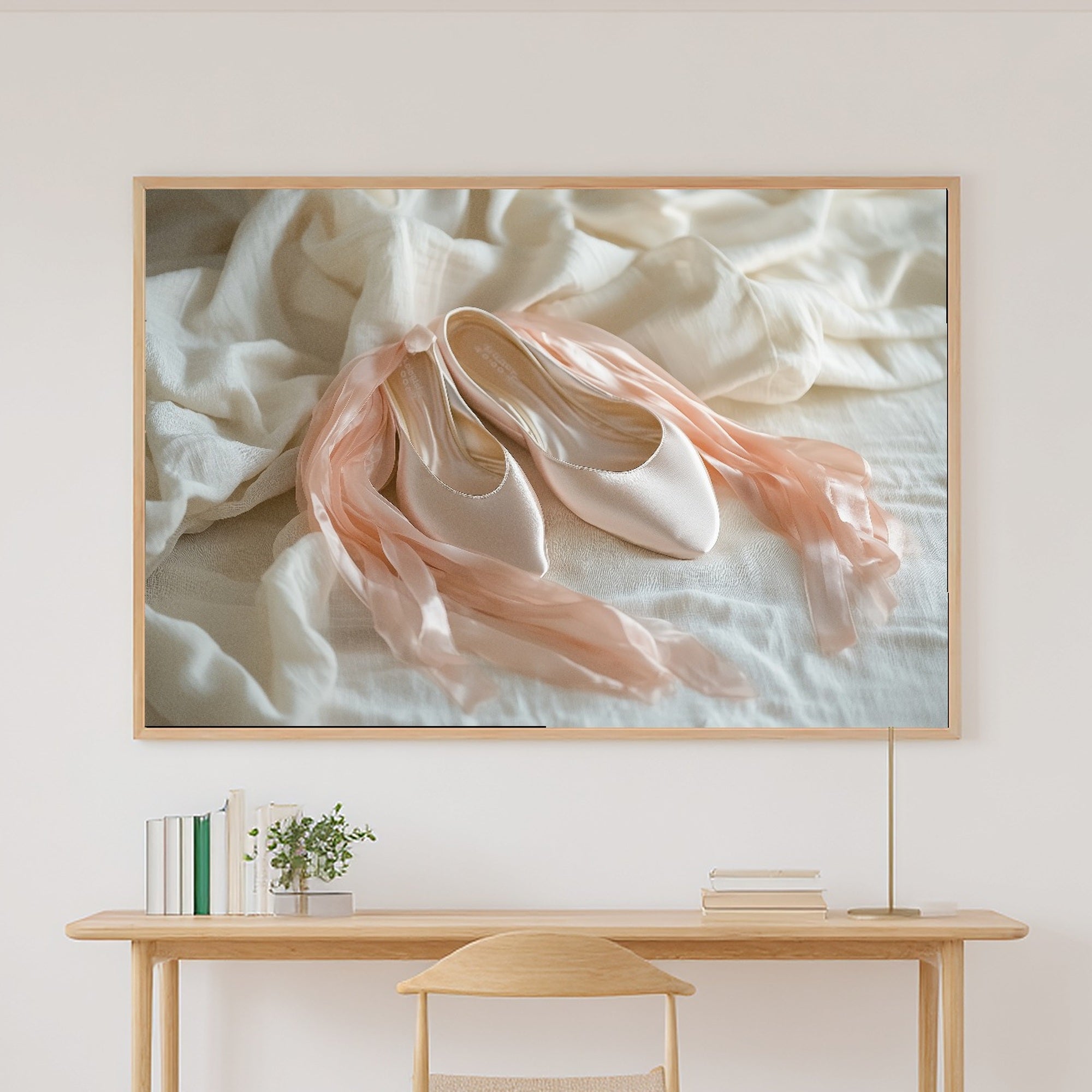 Hand-picked Coquette Ballet Slippers Ribbon Giclée Print — Dreamy Cozy Studio for the Living Room, Ready-to-Hang Art Lover in Your Life Gift — coquette-ballet-slippers-ribbon-canvas-print.jpg
