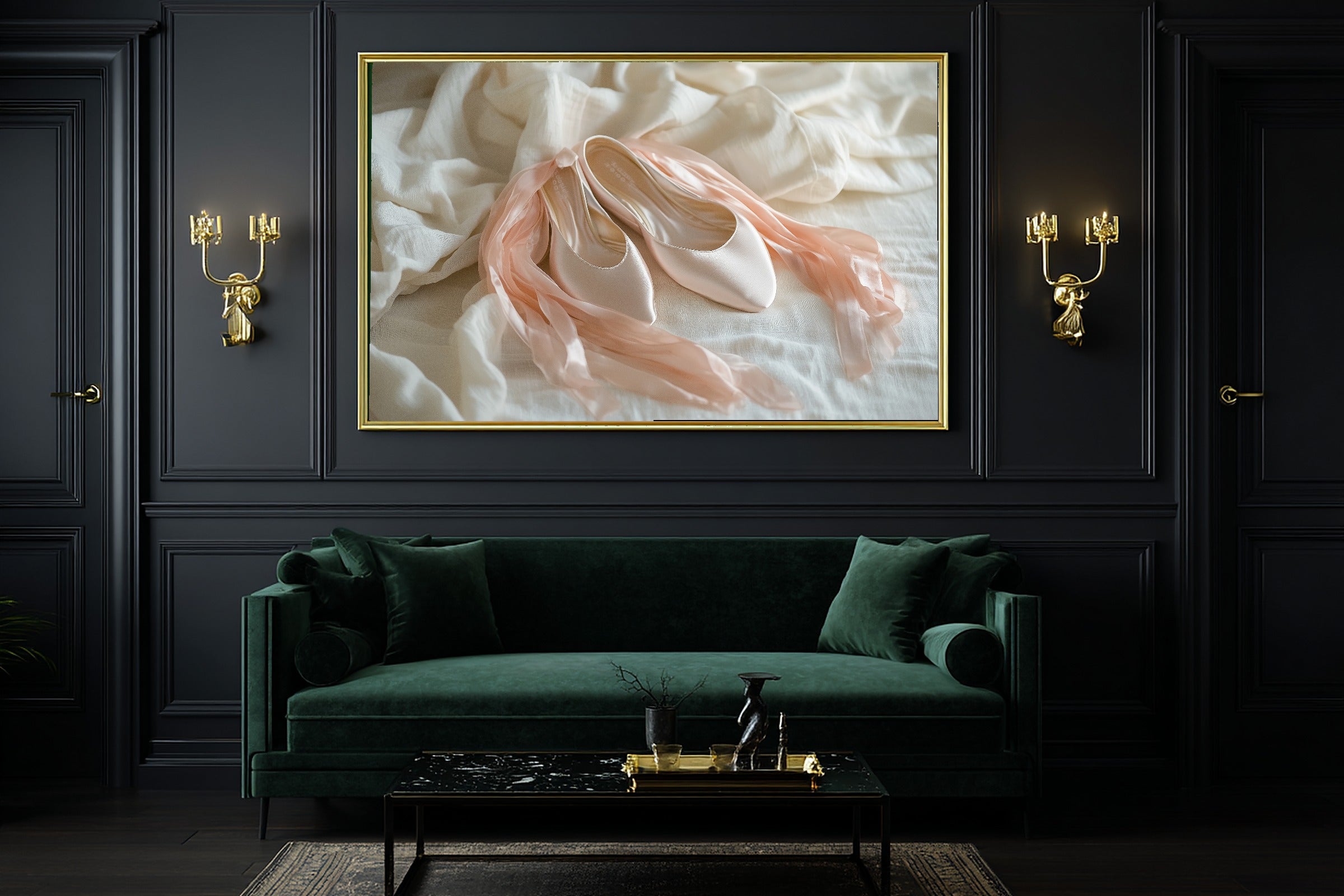 Hand-picked Coquette Ballet Slippers Ribbon Giclée Print — Dreamy Cozy Studio for the Living Room, Ready-to-Hang Art Lover in Your Life Gift — coquette-ballet-slippers-ribbon-office-wall-art.jpg