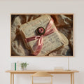 Cozy Studio Coquette Love Letter Still Life Art Print — Timeless Decor for the Living Room — coquette-love-letter-still-life-canvas-print.jpg