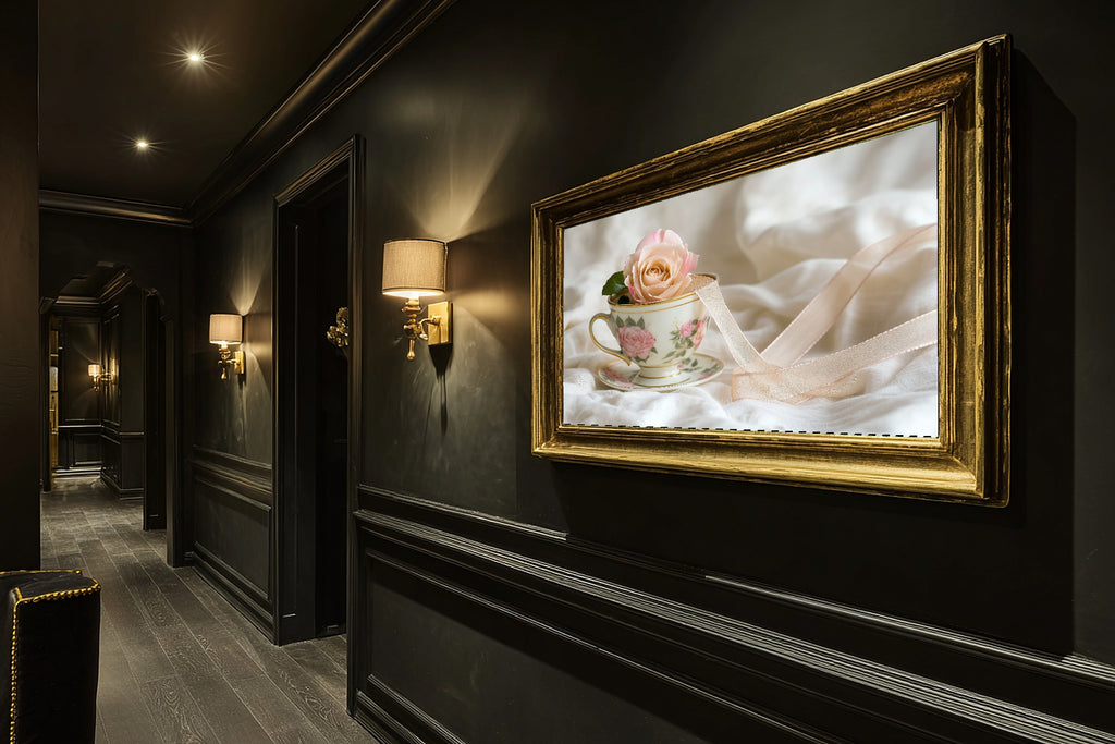 Hand-picked Coquette Rose Teacup Vintage Giclée Print — Dreamy Cozy Studio for the Living Room, Ready-to-Hang Art Lover in Your Life Gift — coquette-rose-teacup-vintage-hallway-wall-art.jpg