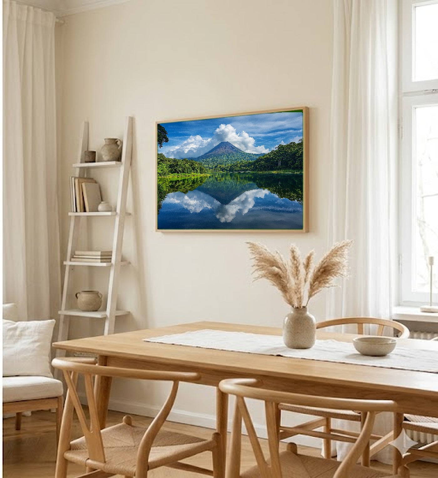 Arenal Volcano Canvas Wall Art | Costa Rica Print, Rainforest Landscape, Nature Decor, Stretched Canvas — costa-rica-arenal-dining-room-wall-art.jpg
