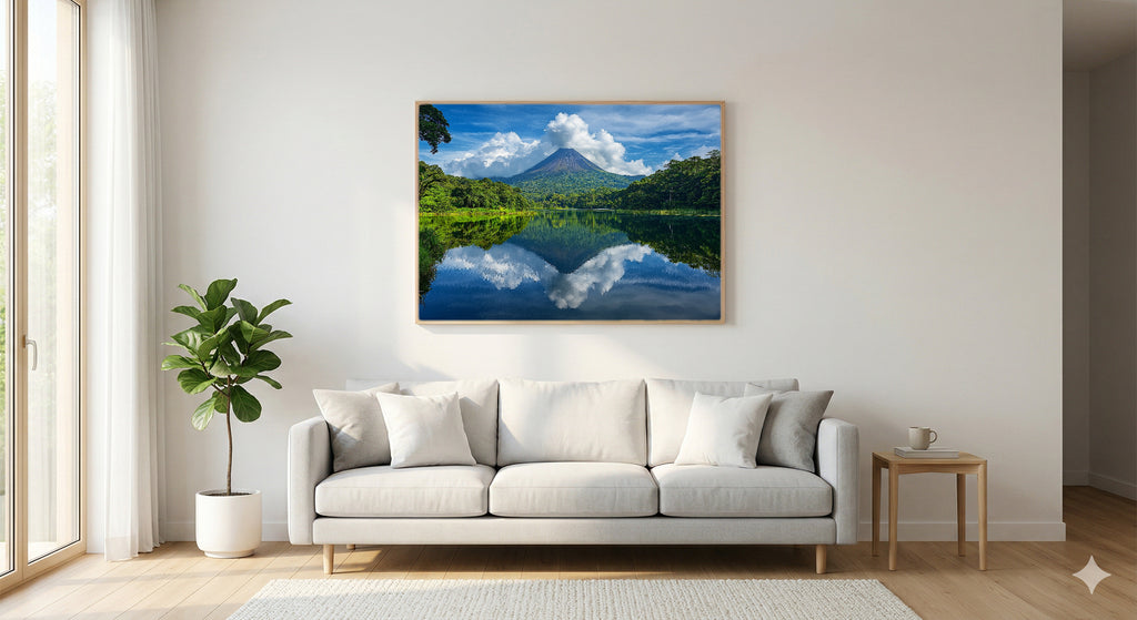 Arenal Volcano Canvas Wall Art | Costa Rica Print, Rainforest Landscape, Nature Decor, Stretched Canvas — costa-rica-arenal-living-room-wall-art.jpg