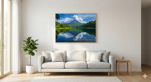 Arenal Volcano Canvas Wall Art | Costa Rica Print, Rainforest Landscape, Nature Decor, Stretched Canvas — costa-rica-arenal-living-room-wall-art.jpg