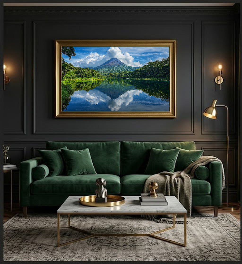 Arenal Volcano Canvas Wall Art | Costa Rica Print, Rainforest Landscape, Nature Decor, Stretched Canvas — costa-rica-arenal-office-wall-art.jpg