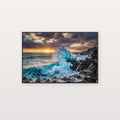 Ocean Waves Canvas Wall Art - Coastal Print, Crashing Waves, Sea Photography, Beach Decor, Stretched Canvas — crashing ocean waves canvas print