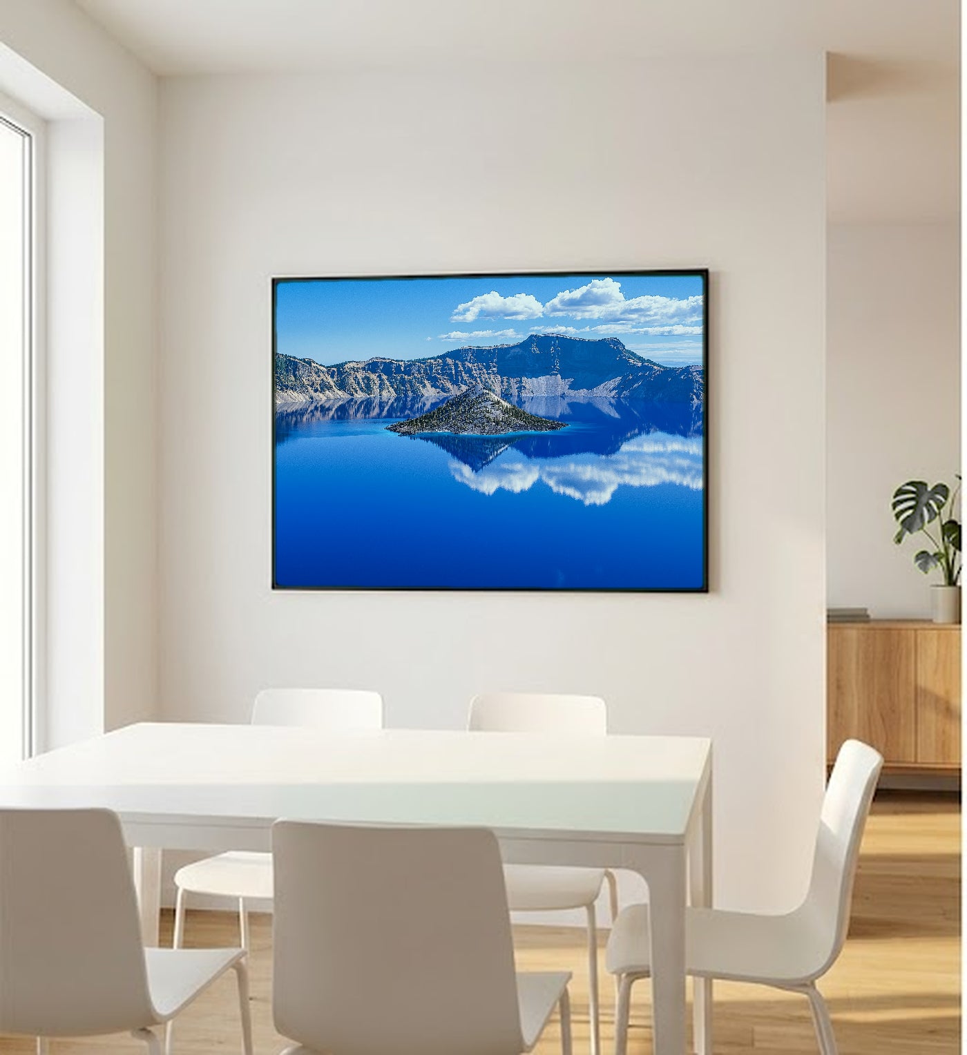 Crater Lake Canvas Wall Art | Oregon Blue Water Print, Volcanic Lake, Nature Decor, Stretched Canvas — crater-lake-oregon-bedroom-wall-art.jpg