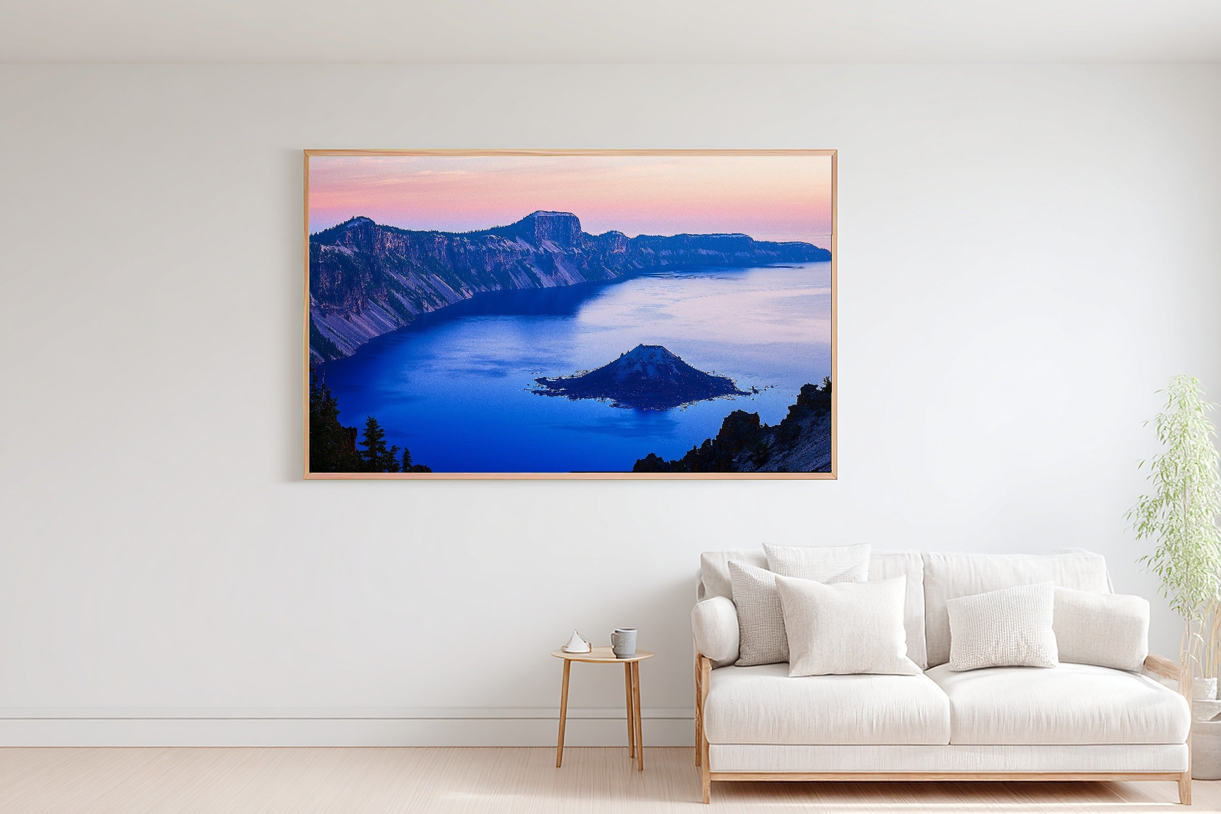 Hand-picked Crater Lake Retro Poster Giclée Print — Cozy Warm Meadow for the Reading Nook, Ready-to-Hang Plant Mom in Your Life Gift — crater-lake-retro-poster-bedroom-wall-art.jpg