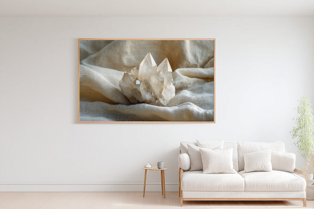 Crystal Cluster Moonstone Canvas Print, Soft Dreamy Glow, Perfect for the Living Room, Mother's Day Gift Idea — crystal-cluster-moonstone-bedroom-wall-art.jpg