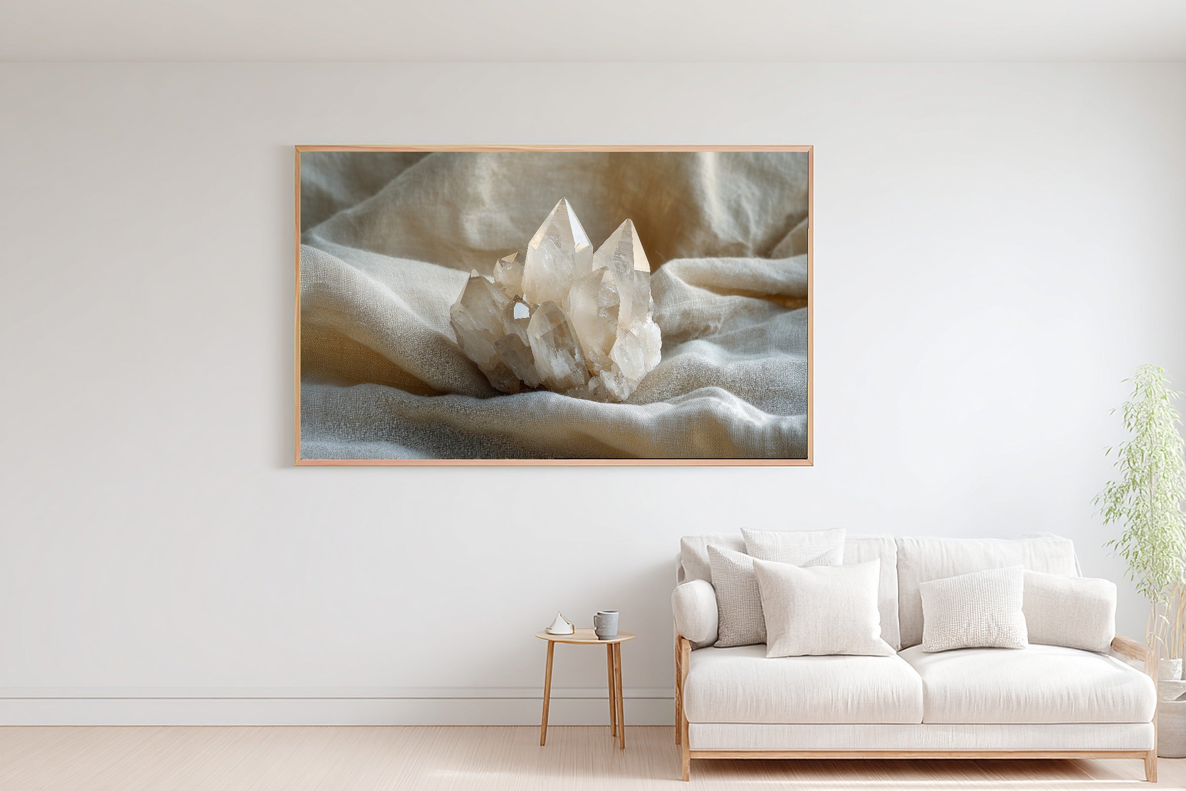Crystal Cluster Moonstone Canvas Print, Soft Dreamy Glow, Perfect for the Living Room, Mother's Day Gift Idea — crystal-cluster-moonstone-bedroom-wall-art.jpg
