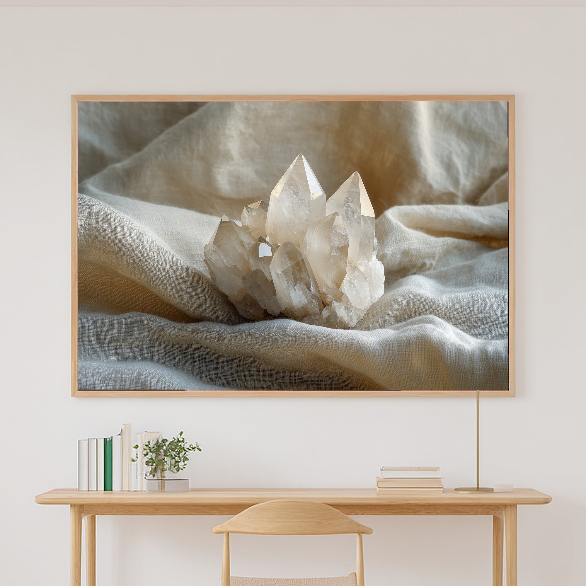 Crystal Cluster Moonstone Canvas Print, Soft Dreamy Glow, Perfect for the Living Room, Mother's Day Gift Idea — crystal-cluster-moonstone-canvas-print.jpg