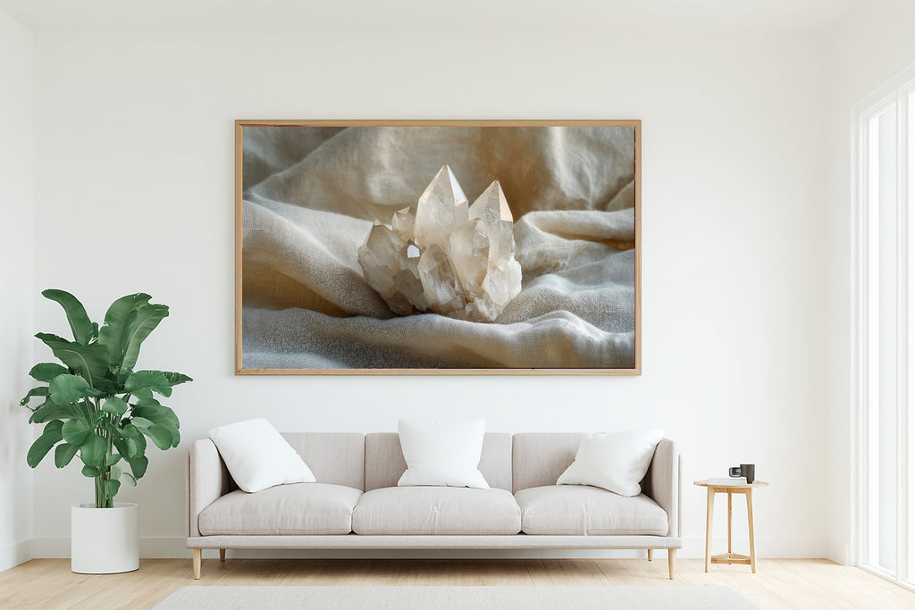 Crystal Cluster Moonstone Canvas Print, Soft Dreamy Glow, Perfect for the Living Room, Mother's Day Gift Idea — crystal-cluster-moonstone-living-room-wall-art.jpg