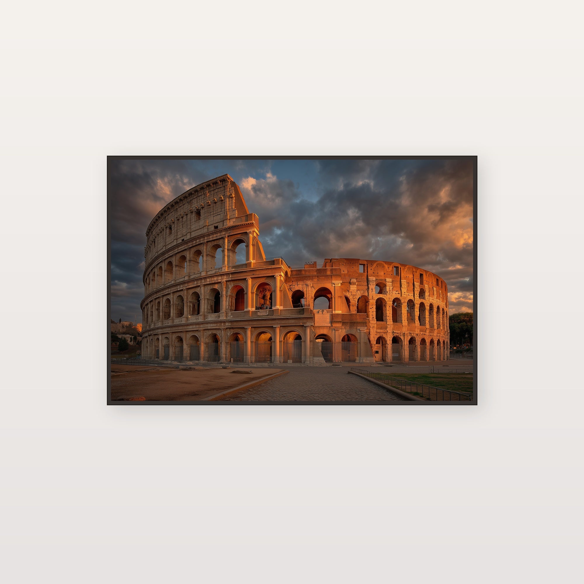 Colosseum Canvas Wall Art | Ancient Rome Print, Italian Landmark, Historical Decor, Stretched Canvas — ancient rome colosseum canvas print
