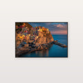 Cinque Terre Canvas Wall Art | Italian Coast Print, Colorful Village, Mediterranean Decor, Stretched Canvas — cinque terre coast canvas print