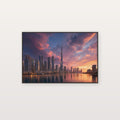 Dubai Skyline Canvas Wall Art | Gold City Print, Modern Architecture, Urban Decor, Stretched Canvas — dubai skyline gold canvas print