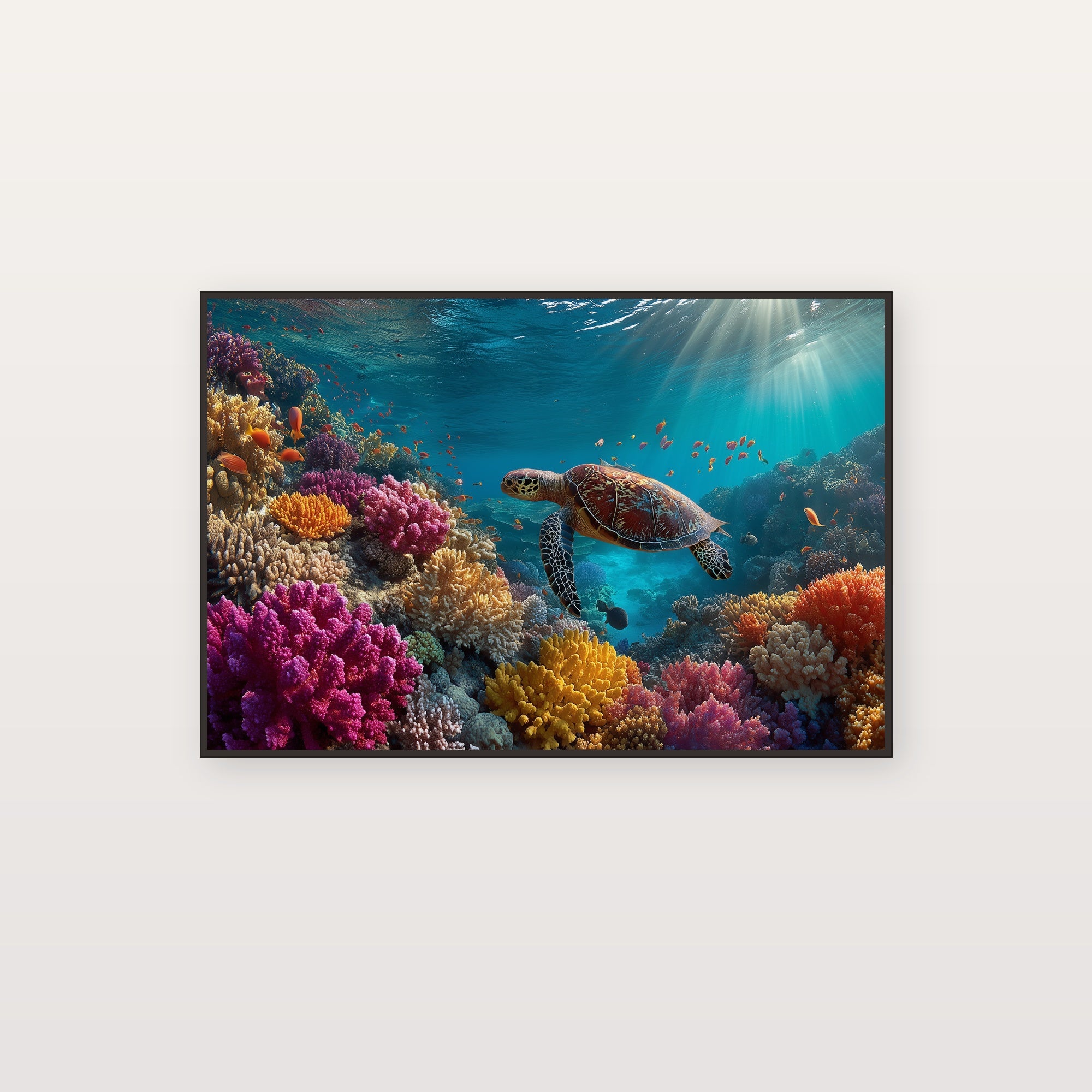 Great Barrier Reef Canvas Wall Art | Underwater Coral Print, Marine Life, Ocean Decor, Stretched Canvas — great barrier reef canvas print