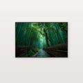 Bamboo Rain Canvas Wall Art | Kyoto Forest Print, Rainy Zen, Japanese Decor, Stretched Canvas — kyoto bamboo rain canvas print