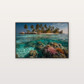 Maldives Underwater Canvas Wall Art | Tropical Reef Print, Crystal Ocean, Marine Decor, Stretched Canvas — maldives underwater canvas print