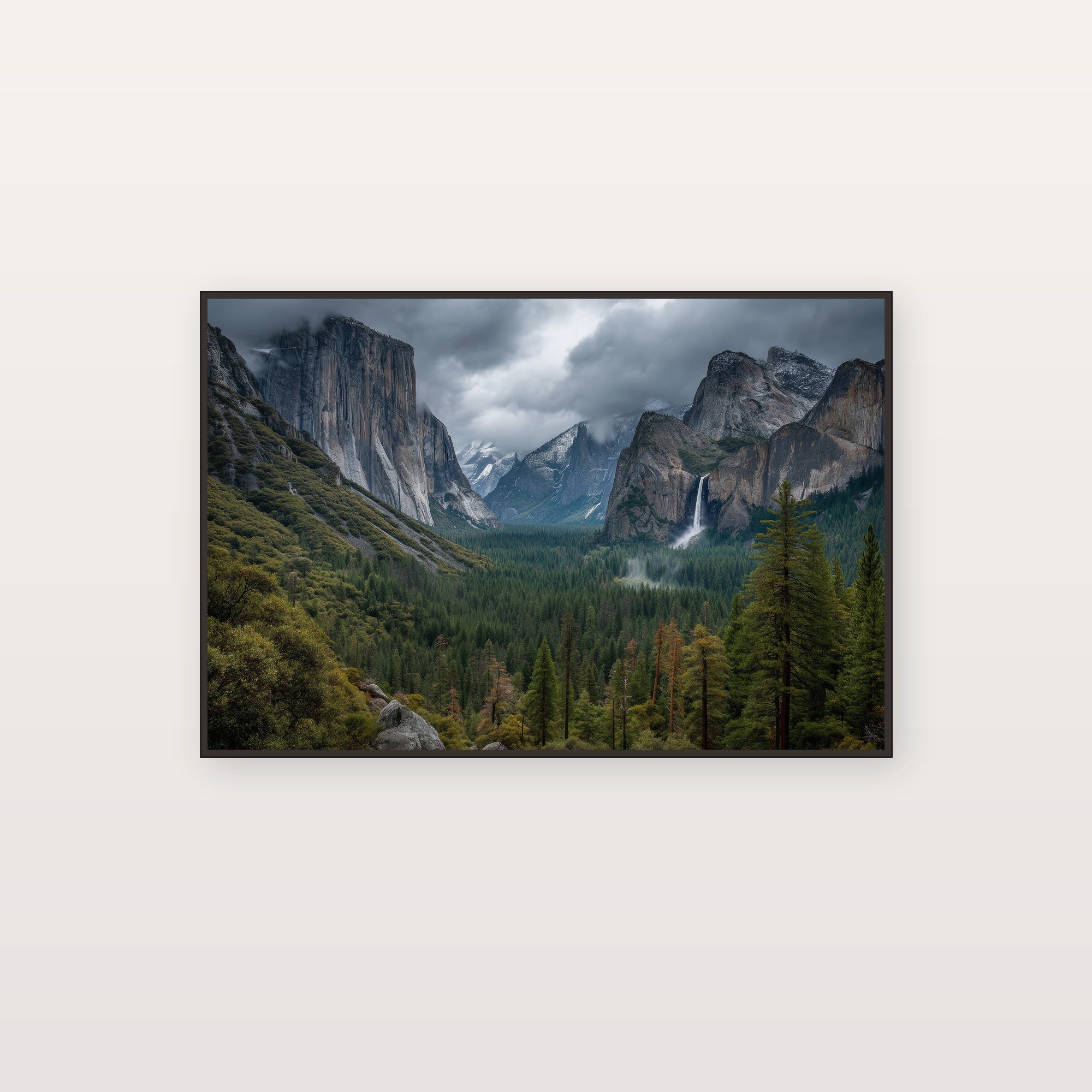 Yosemite Valley Canvas Wall Art | El Capitan Print, Mountain Mist, National Park Decor, Stretched Canvas — yosemite valley mist canvas print
