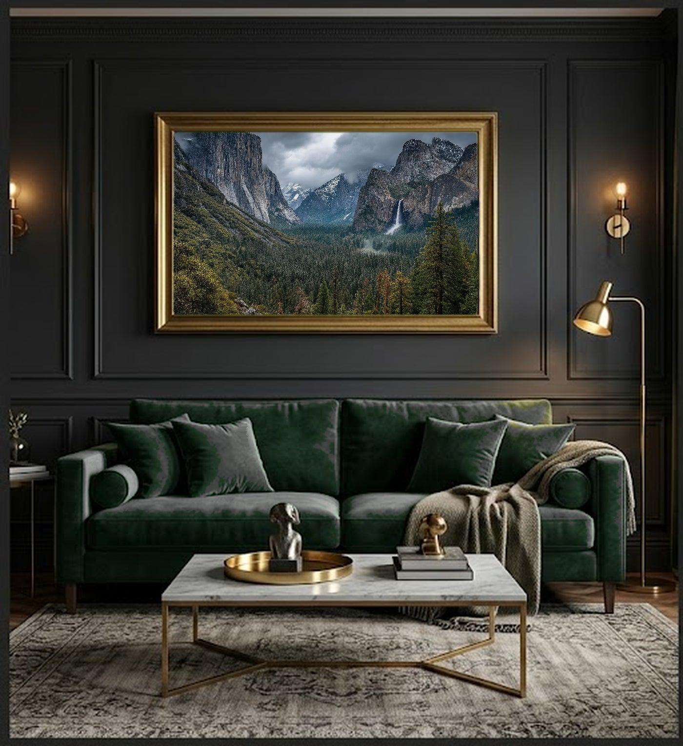 Yosemite Valley Canvas Wall Art | El Capitan Print, Mountain Mist, National Park Decor, Stretched Canvas — yosemite valley mist dining room wall art