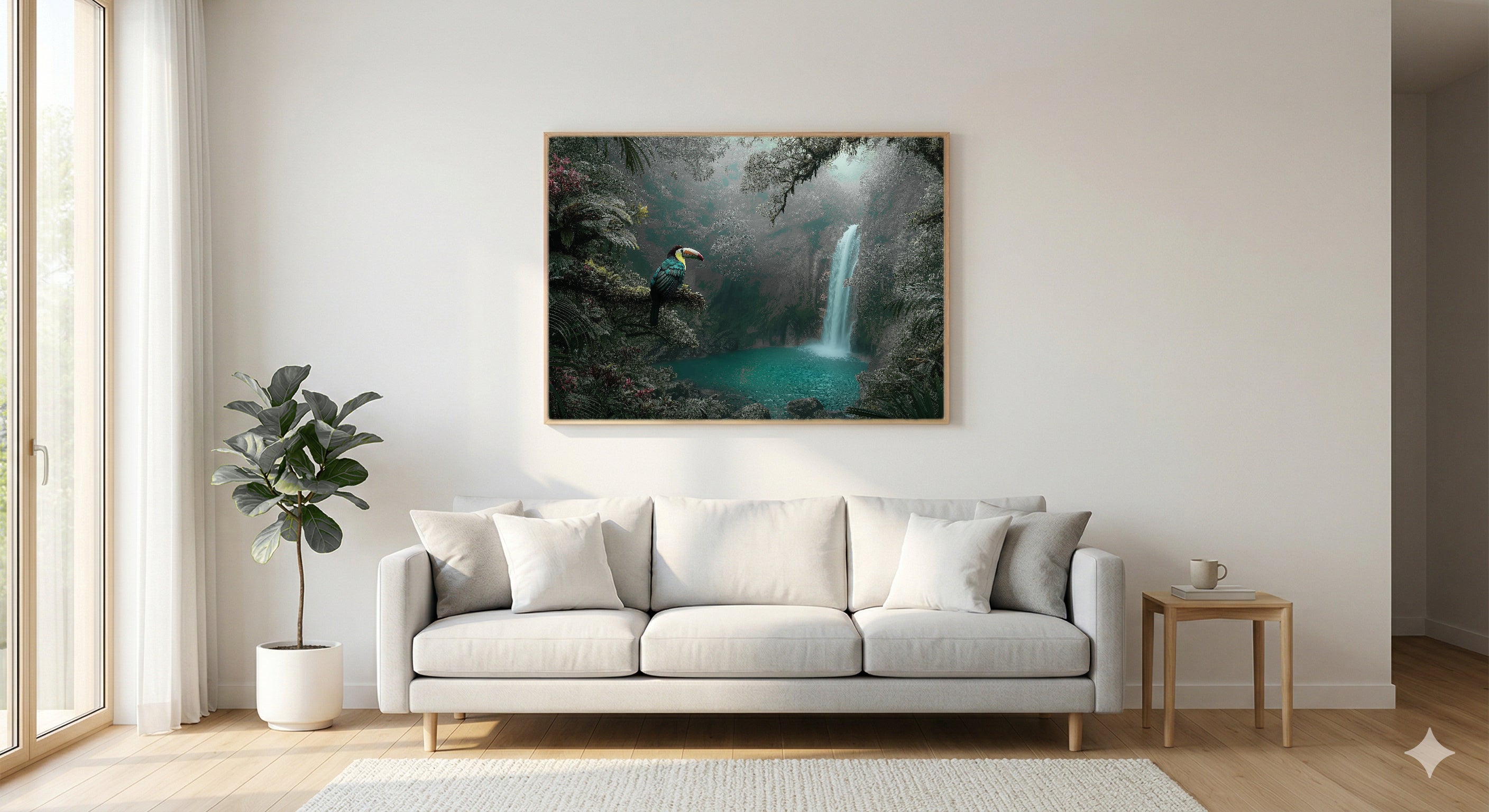 Costa Rica Jungle Canvas Wall Art | Tropical Rainforest Print, Green Nature, Wildlife Decor, Stretched Canvas — costa rica jungle bedroom wall art