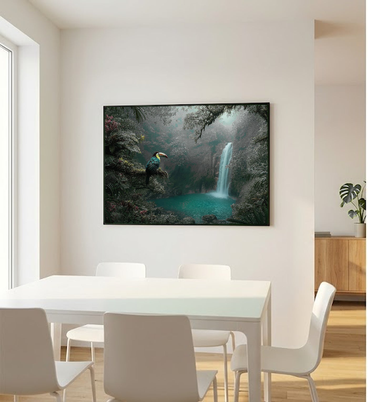 Costa Rica Jungle Canvas Wall Art | Tropical Rainforest Print, Green Nature, Wildlife Decor, Stretched Canvas — costa rica jungle office wall art