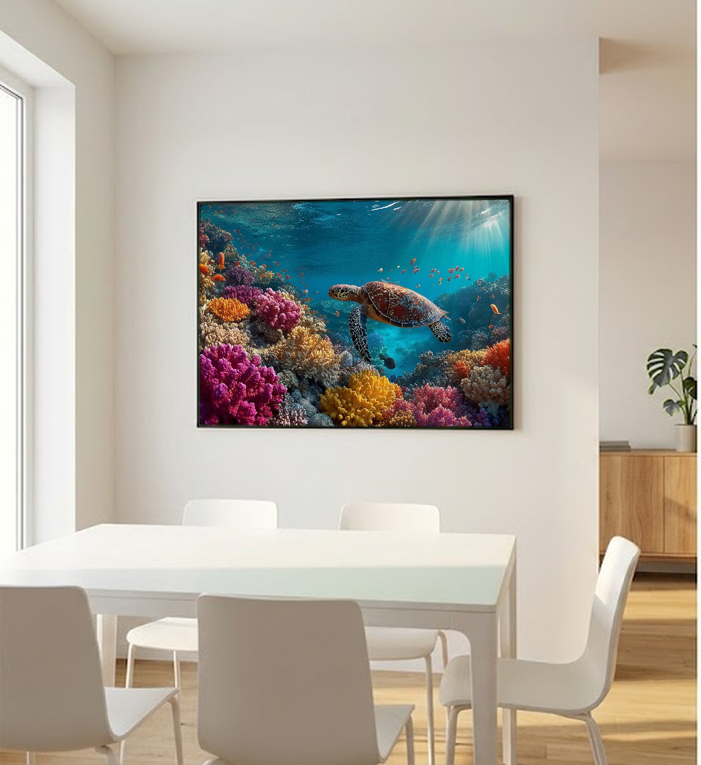 Great Barrier Reef Canvas Wall Art | Underwater Coral Print, Marine Life, Ocean Decor, Stretched Canvas — great barrier reef office wall art