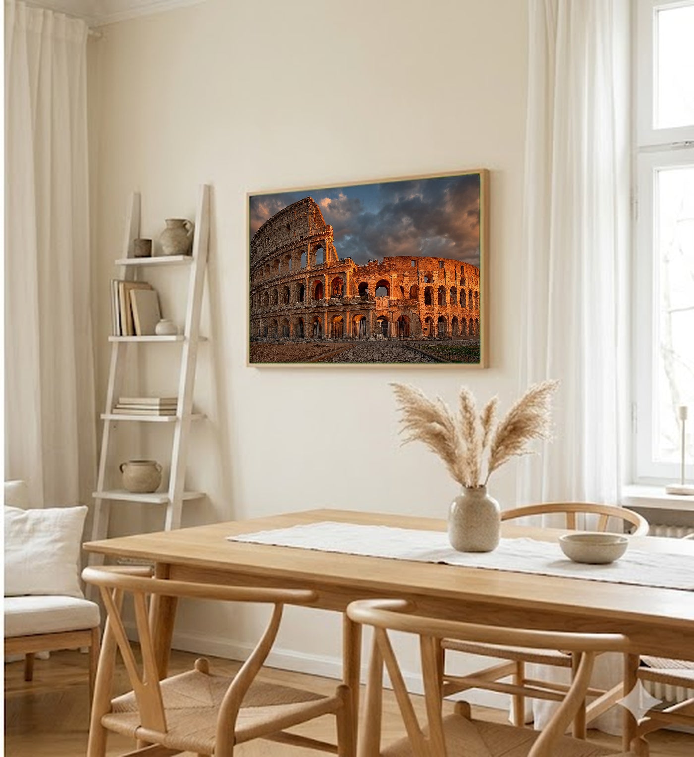 Colosseum Canvas Wall Art | Ancient Rome Print, Italian Landmark, Historical Decor, Stretched Canvas — ancient rome colosseum hallway wall art