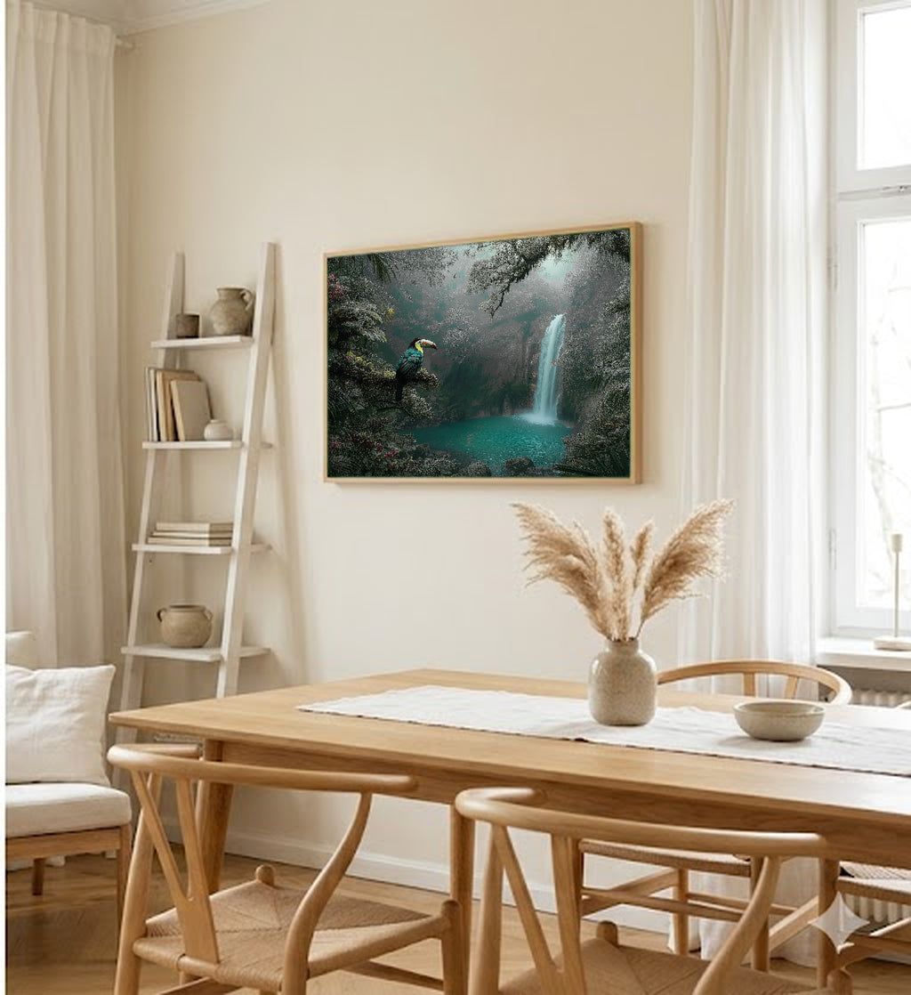 Costa Rica Jungle Canvas Wall Art | Tropical Rainforest Print, Green Nature, Wildlife Decor, Stretched Canvas — costa rica jungle hallway wall art