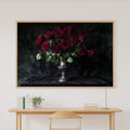 Dark Rose Bouquet Print on Stretched Canvas — Soulful Dreamy Timeless for the Living Room, Gift for the Art Lover in Your Life — dark-rose-bouquet-canvas-print.jpg