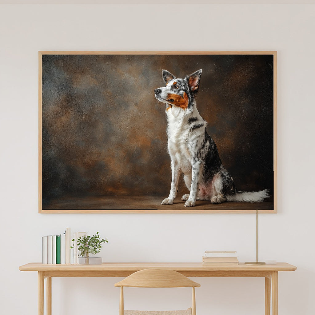 Dog Portrait Australian Shepherd Soulful Painterly Wall Art — Cozy Print for the Living Room — dog-portrait-australian-shepherd-canvas-print.jpg