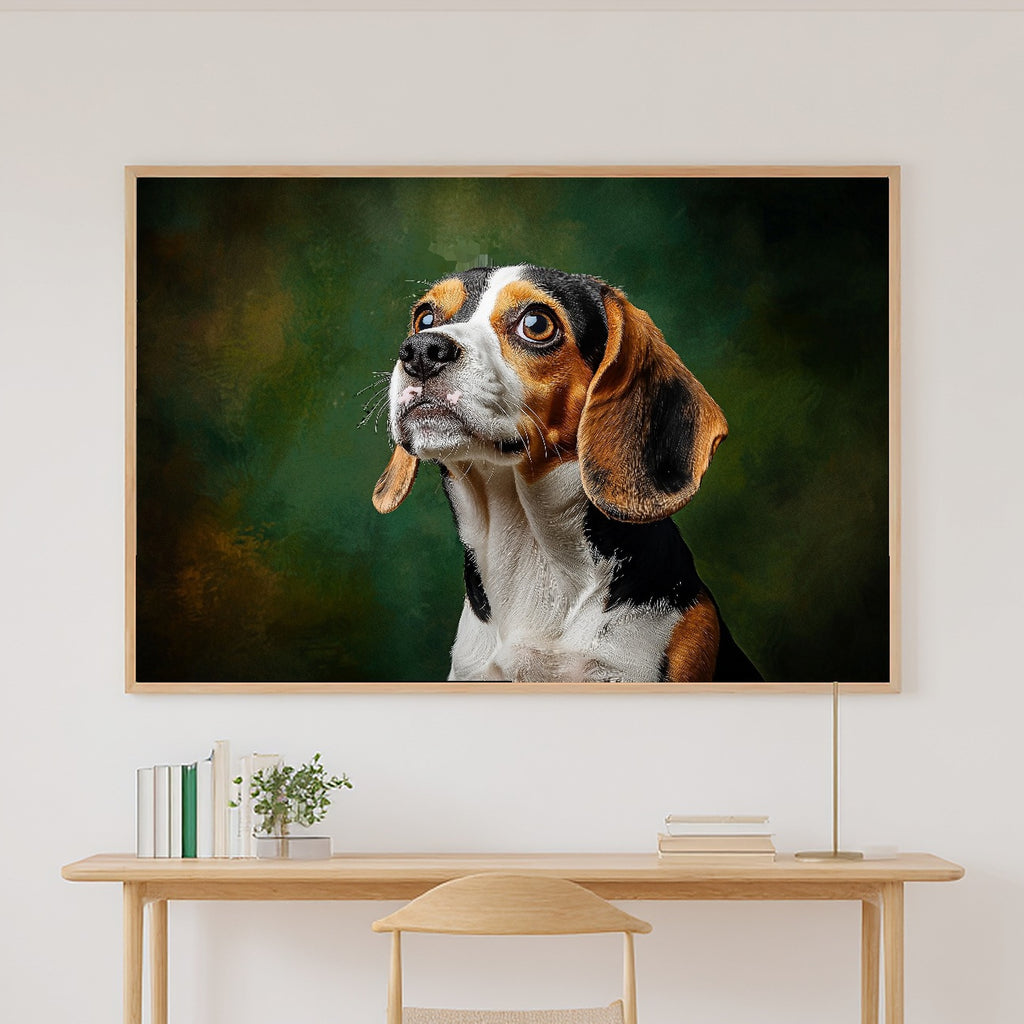 Timeless Dog Portrait Beagle — Soulful Painterly Wall Art, Warm Living Room Decor, Stretched Canvas, Ready to Hang — dog-portrait-beagle-canvas-print.jpg