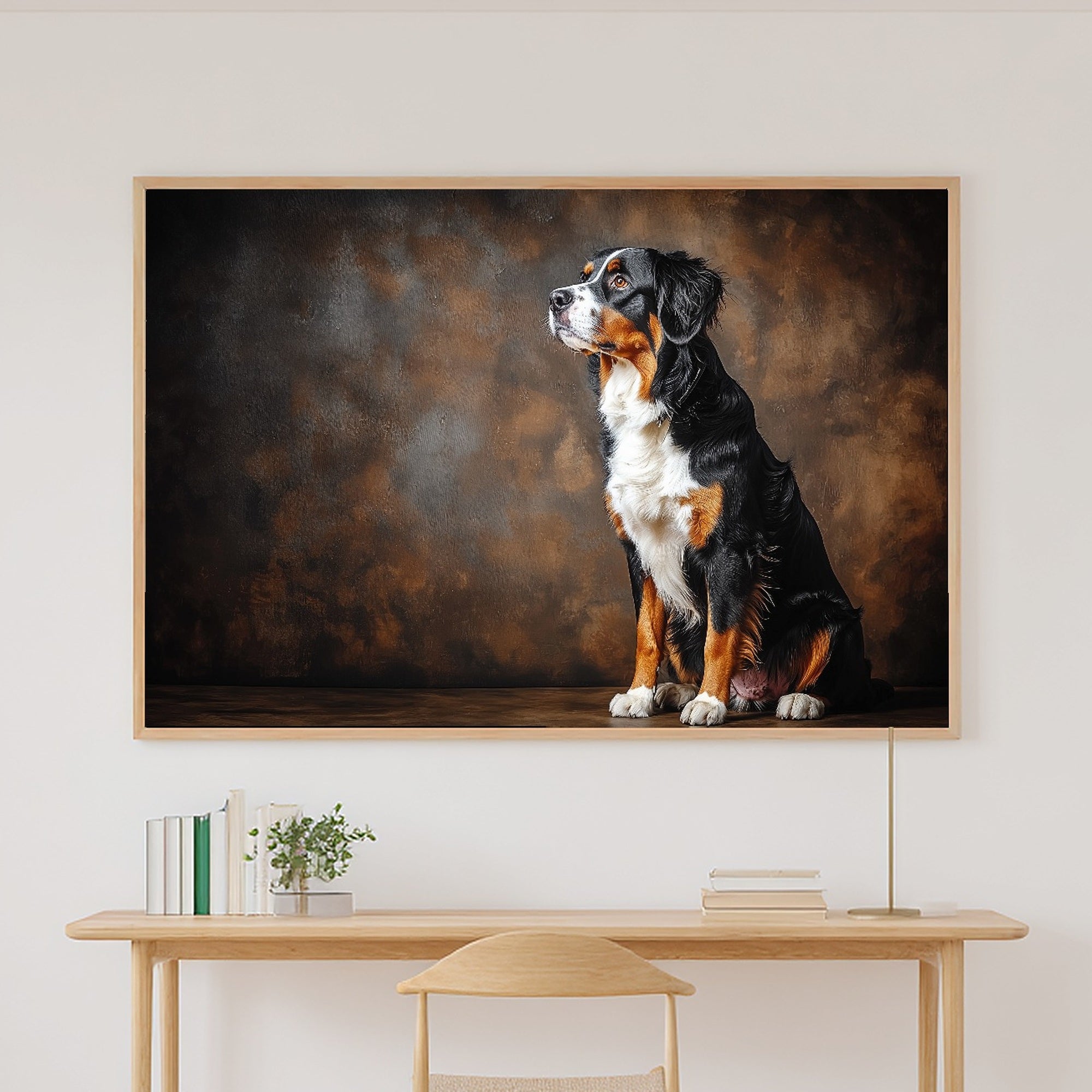 Tender Oil-Painting Dog Portrait Bernese Mountain Art Print — Timeless Decor for the Living Room — dog-portrait-bernese-mountain-canvas-print.jpg