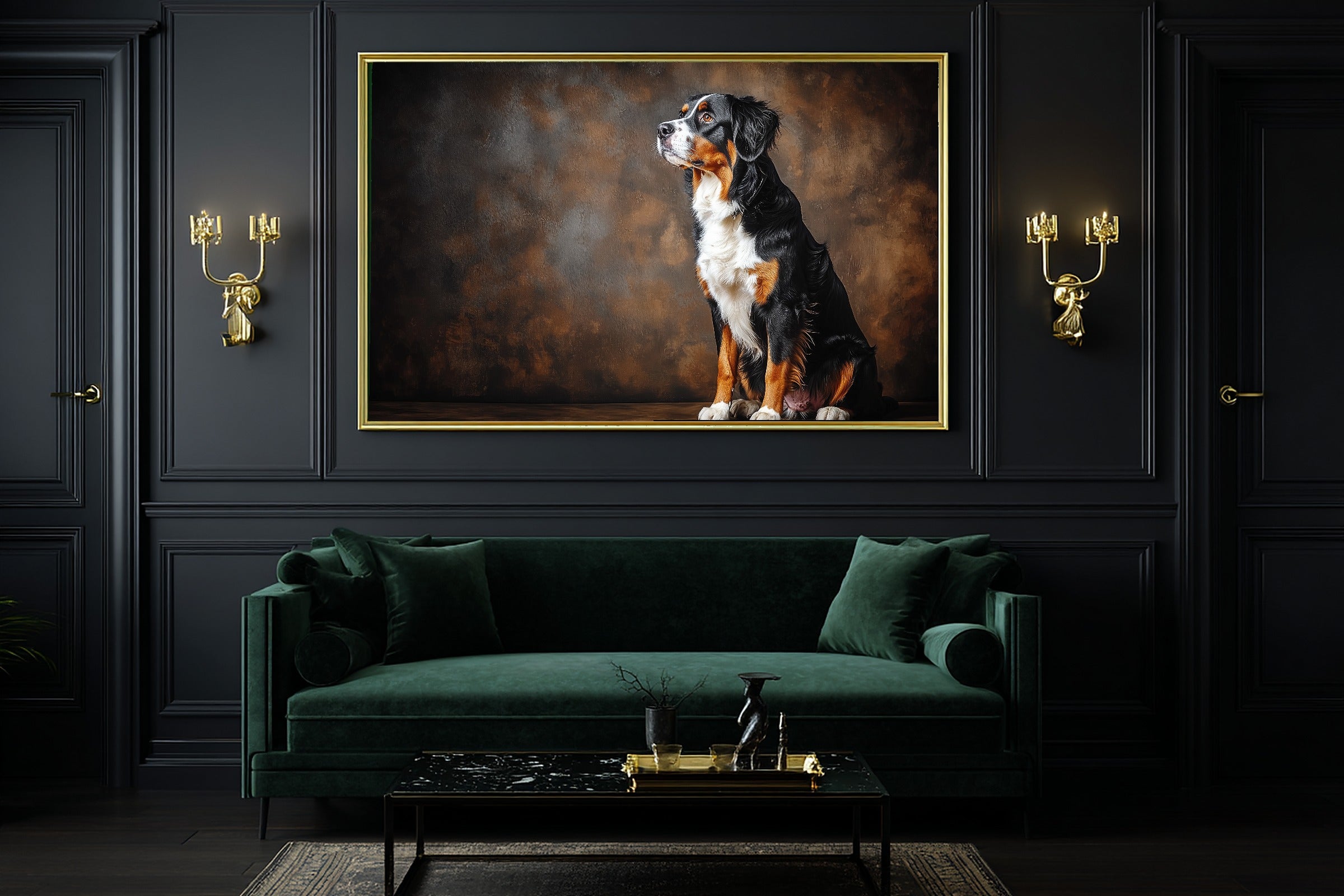 Tender Oil-Painting Dog Portrait Bernese Mountain Art Print — Timeless Decor for the Living Room — dog-portrait-bernese-mountain-office-wall-art.jpg
