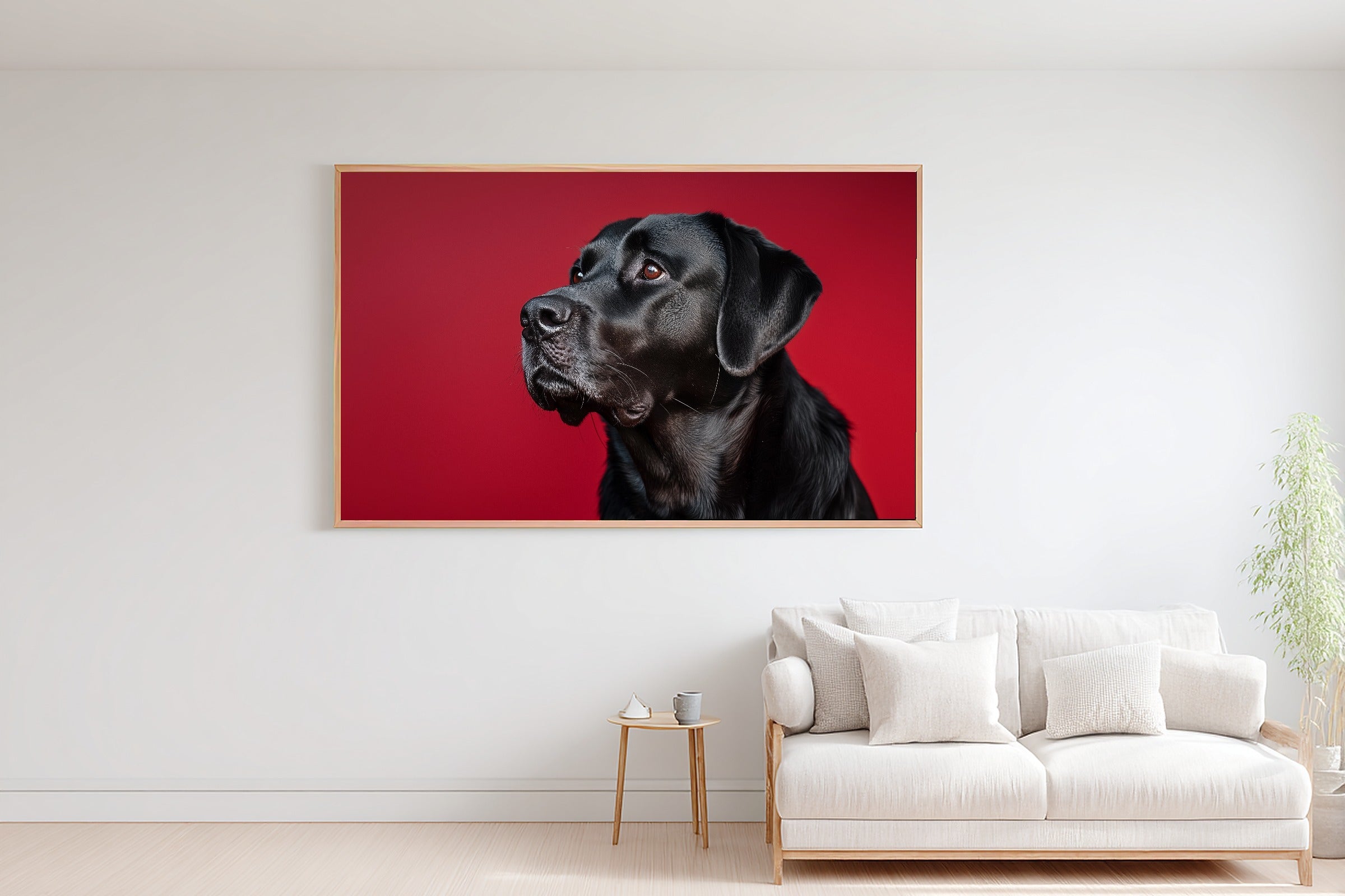 Black Lab Canvas Wall Art | Painterly Pet Portrait Print, Dog Lover Decor, Stretched Canvas — dog-portrait-black-lab-bedroom-wall-art.jpg