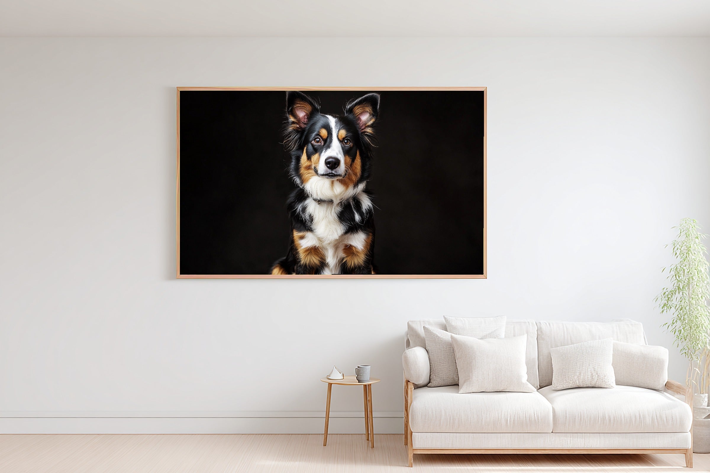 Dog Portrait Border Collie Heartfelt Pet Wall Art — Warm Print for the Living Room, Stretched Canvas Gift for the Pet Lover in Your Life — dog-portrait-border-collie-bedroom-wall-art.jpg