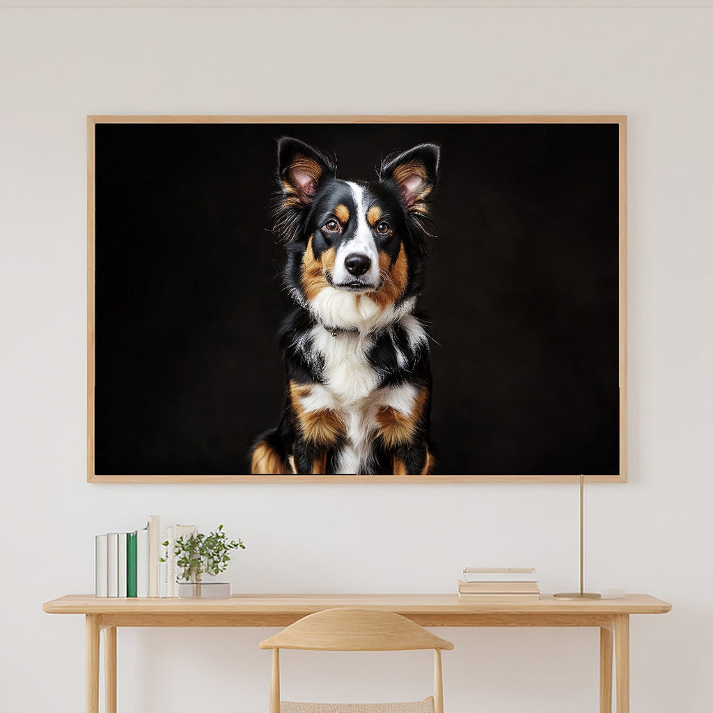 Dog Portrait Border Collie Heartfelt Pet Wall Art — Warm Print for the Living Room, Stretched Canvas Gift for the Pet Lover in Your Life — dog-portrait-border-collie-canvas-print.jpg