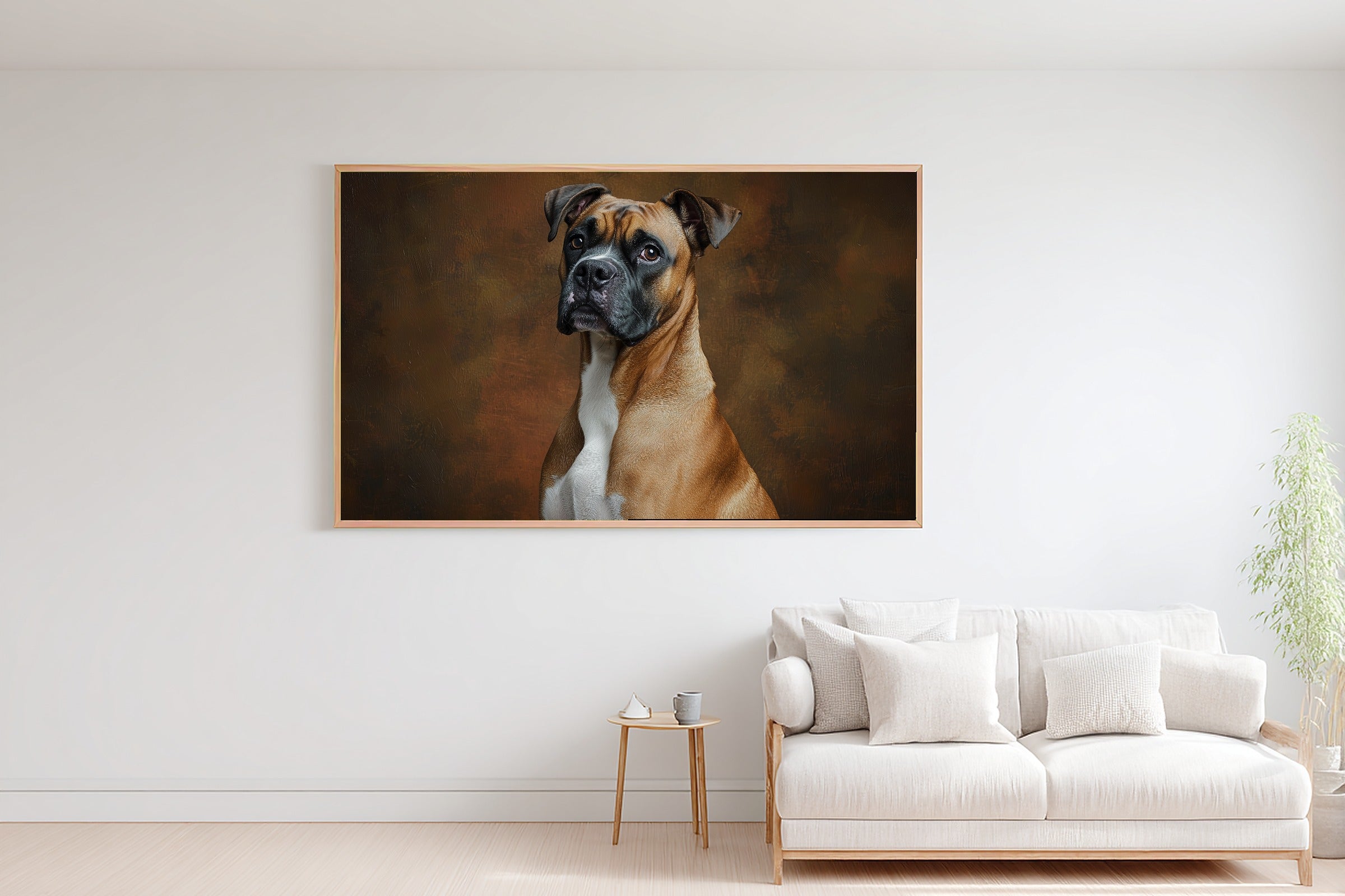 Hand-picked Dog Portrait Boxer Giclée Print — Moody Soulful Painterly for the Living Room, Ready-to-Hang Pet Lover in Your Life Gift — dog-portrait-boxer-bedroom-wall-art.jpg