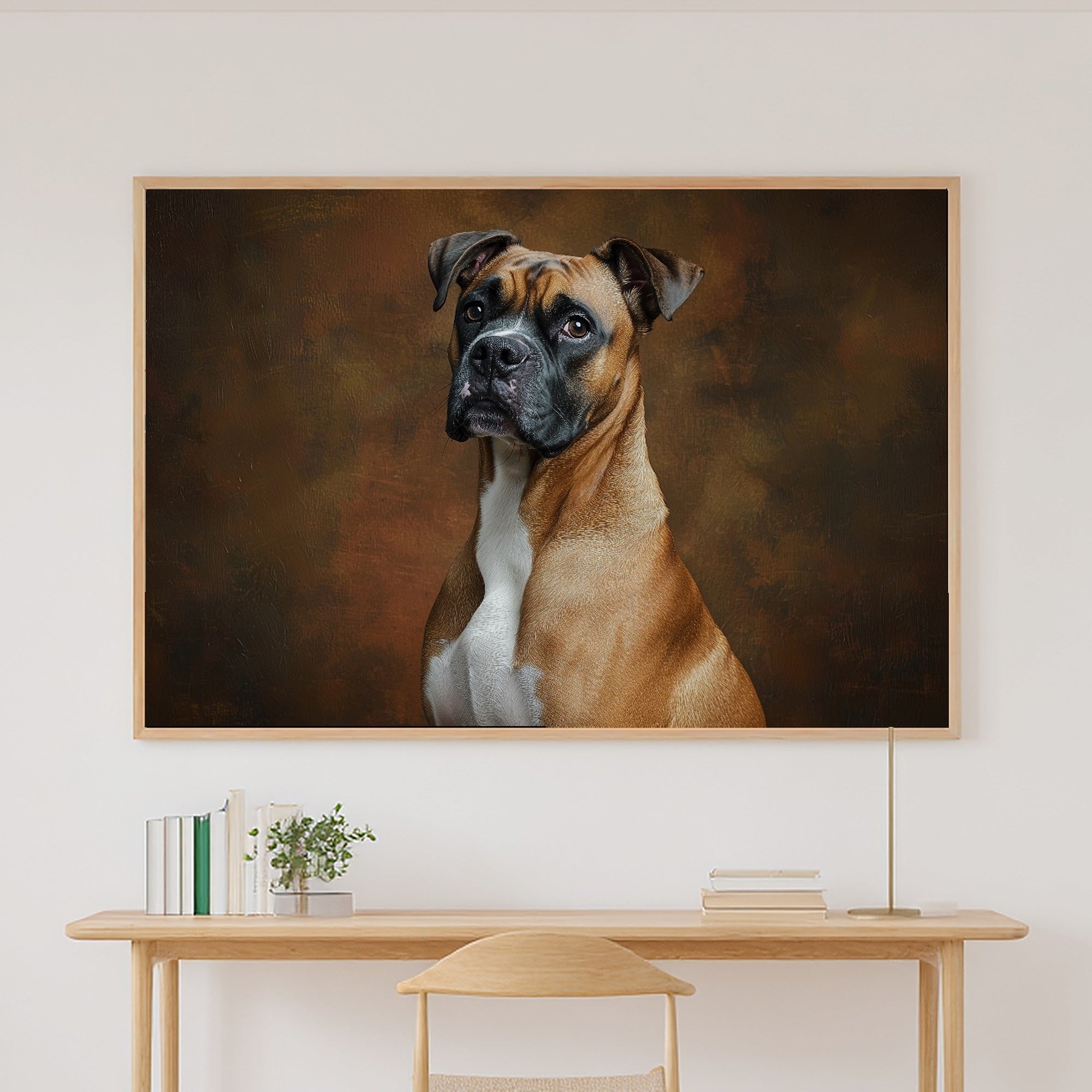 Hand-picked Dog Portrait Boxer Giclée Print — Moody Soulful Painterly for the Living Room, Ready-to-Hang Pet Lover in Your Life Gift — dog-portrait-boxer-canvas-print.jpg