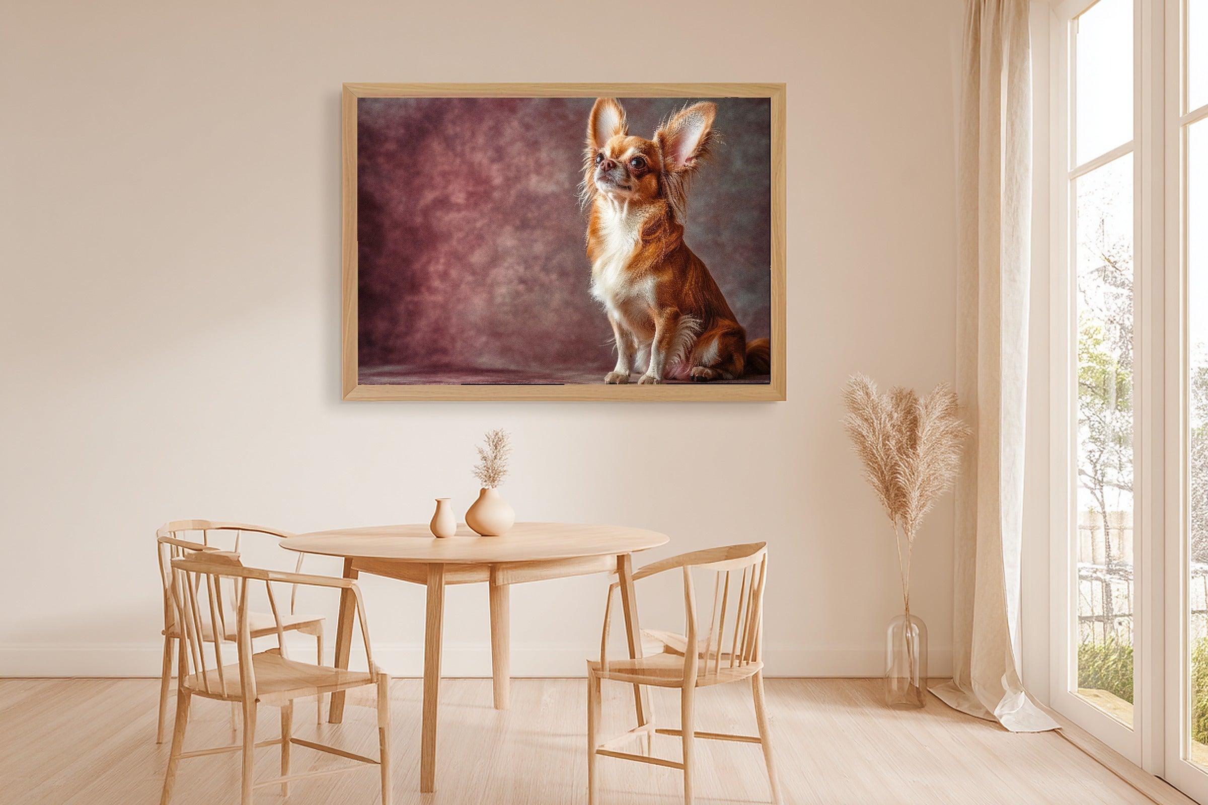 Tender Oil-Painting Dog Portrait Chihuahua Canvas Wall Art — Timeless Print for the Living Room — dog-portrait-chihuahua-dining-room-wall-art.jpg